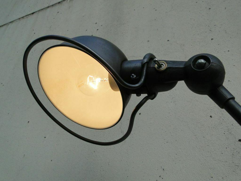 20th Century Jean Louis Domecq Jielde Vintage Jielde Lamp Double Graphite French Industrial For Sale