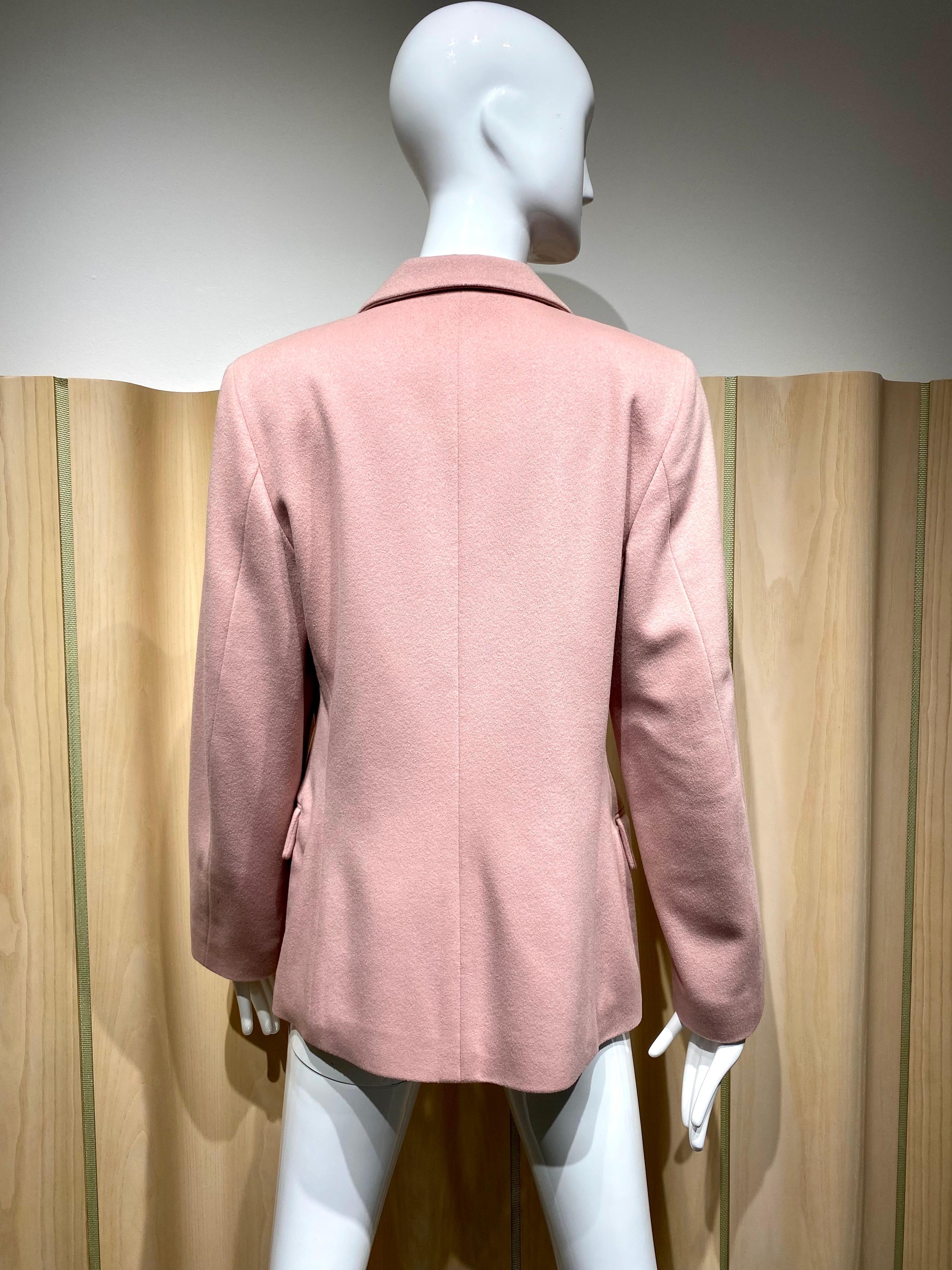 Beige Vintage JIL SANDER Light Pink Cashmere Blazer For Sale