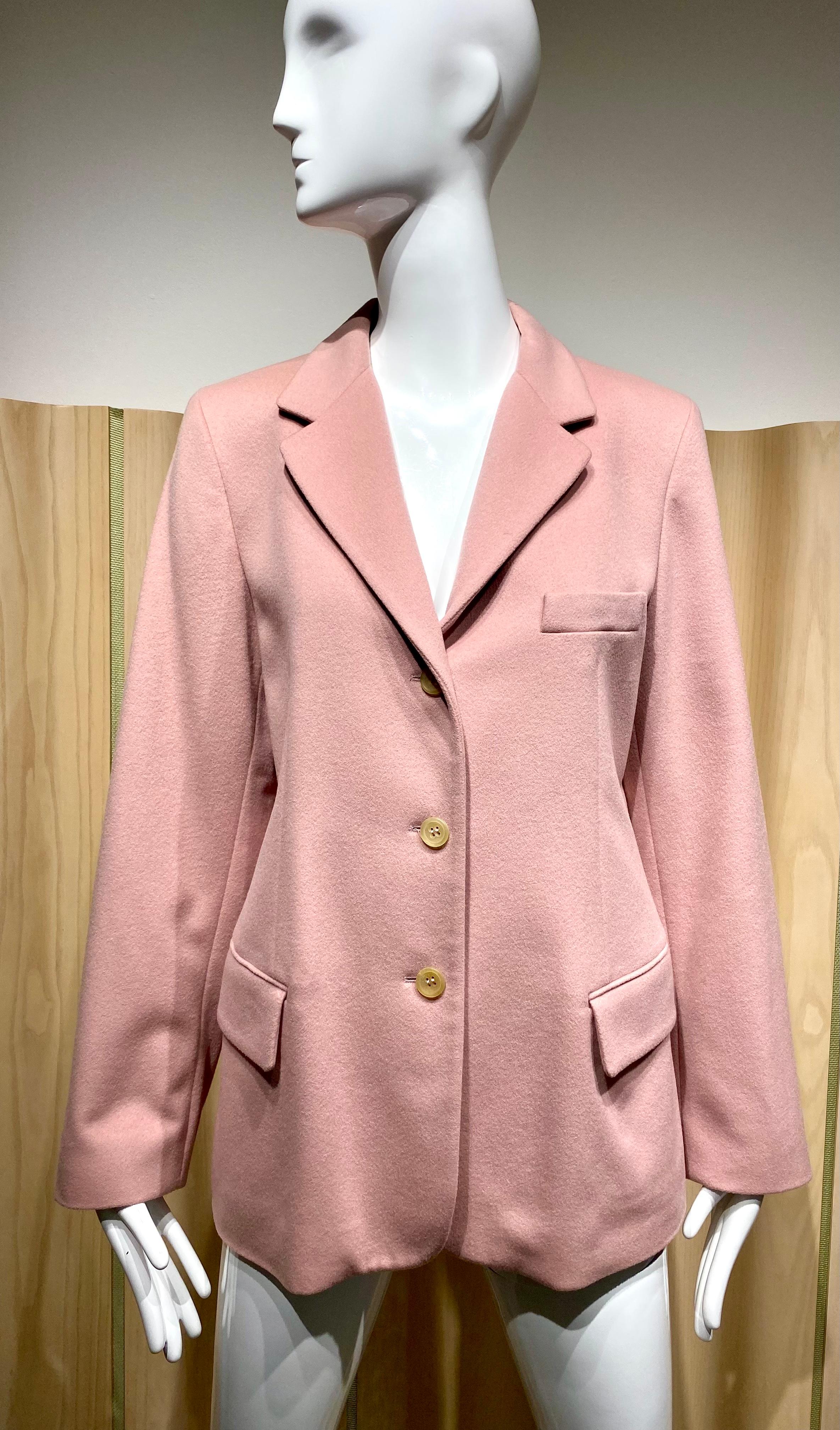 Women's Vintage JIL SANDER Light Pink Cashmere Blazer For Sale