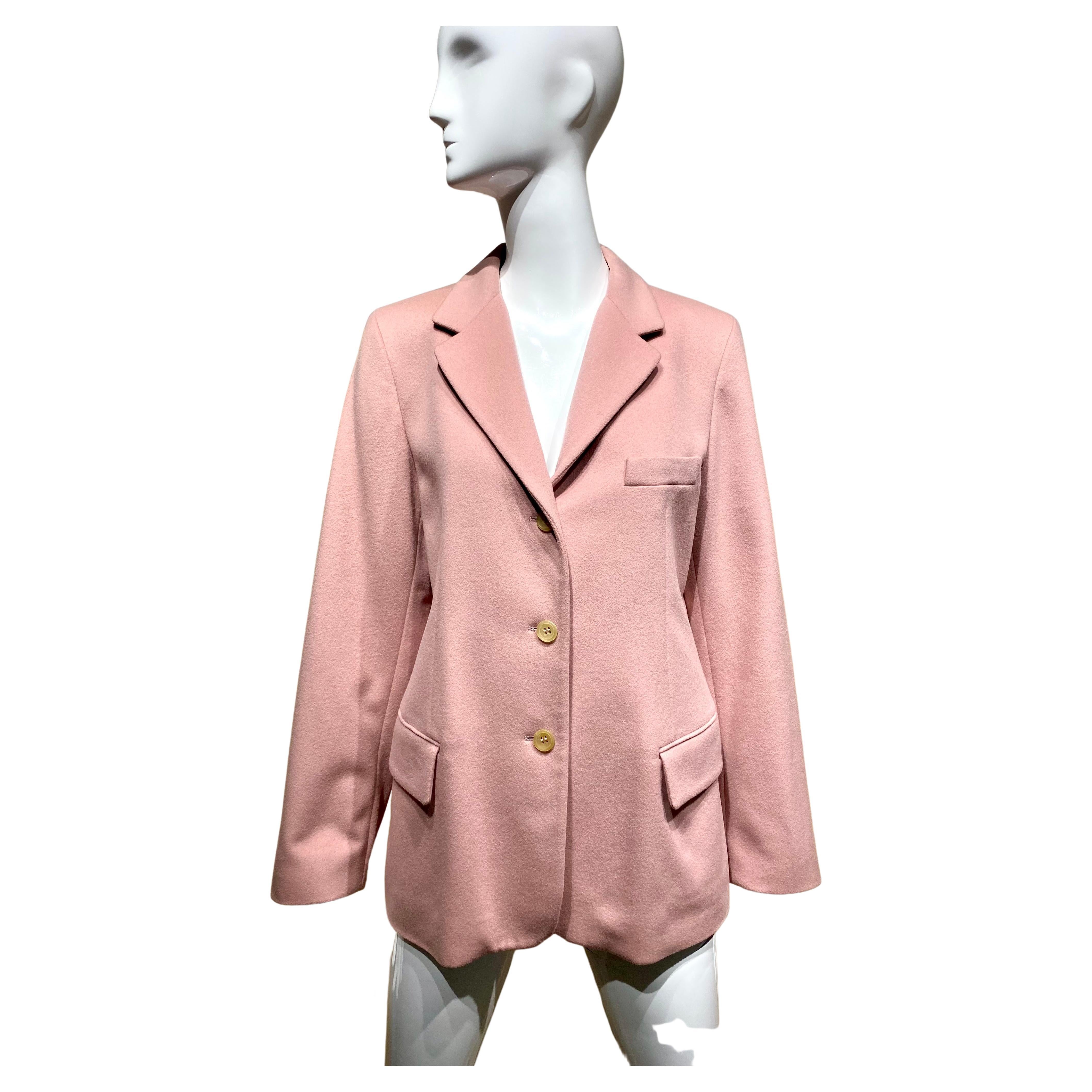 Grens kwaliteit Negende Vintage JIL SANDER Light Pink Cashmere Blazer For Sale at 1stDibs