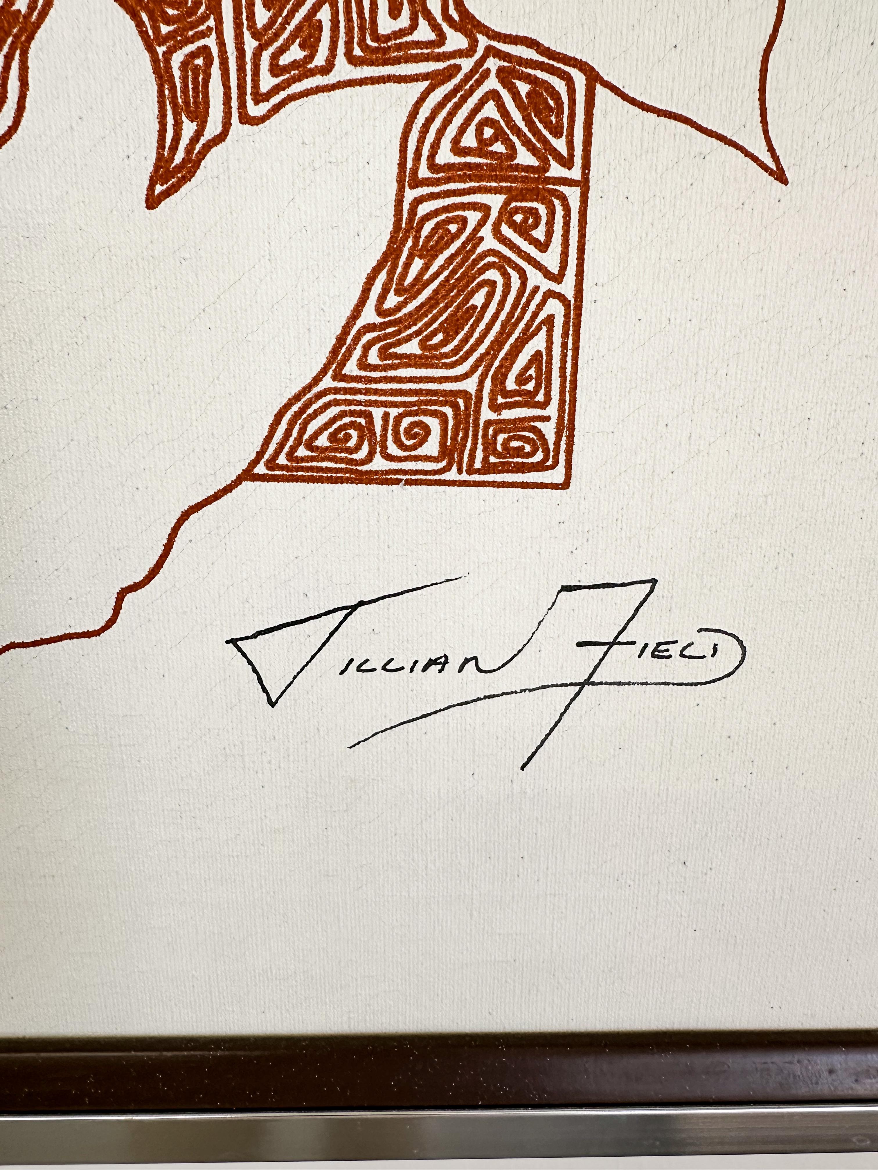 Vintage Jillian Field Serigraphie auf Leinwand: Mid-Century Modern Abstrakte Kunst 1970er Jahre (Ende des 20. Jahrhunderts) im Angebot