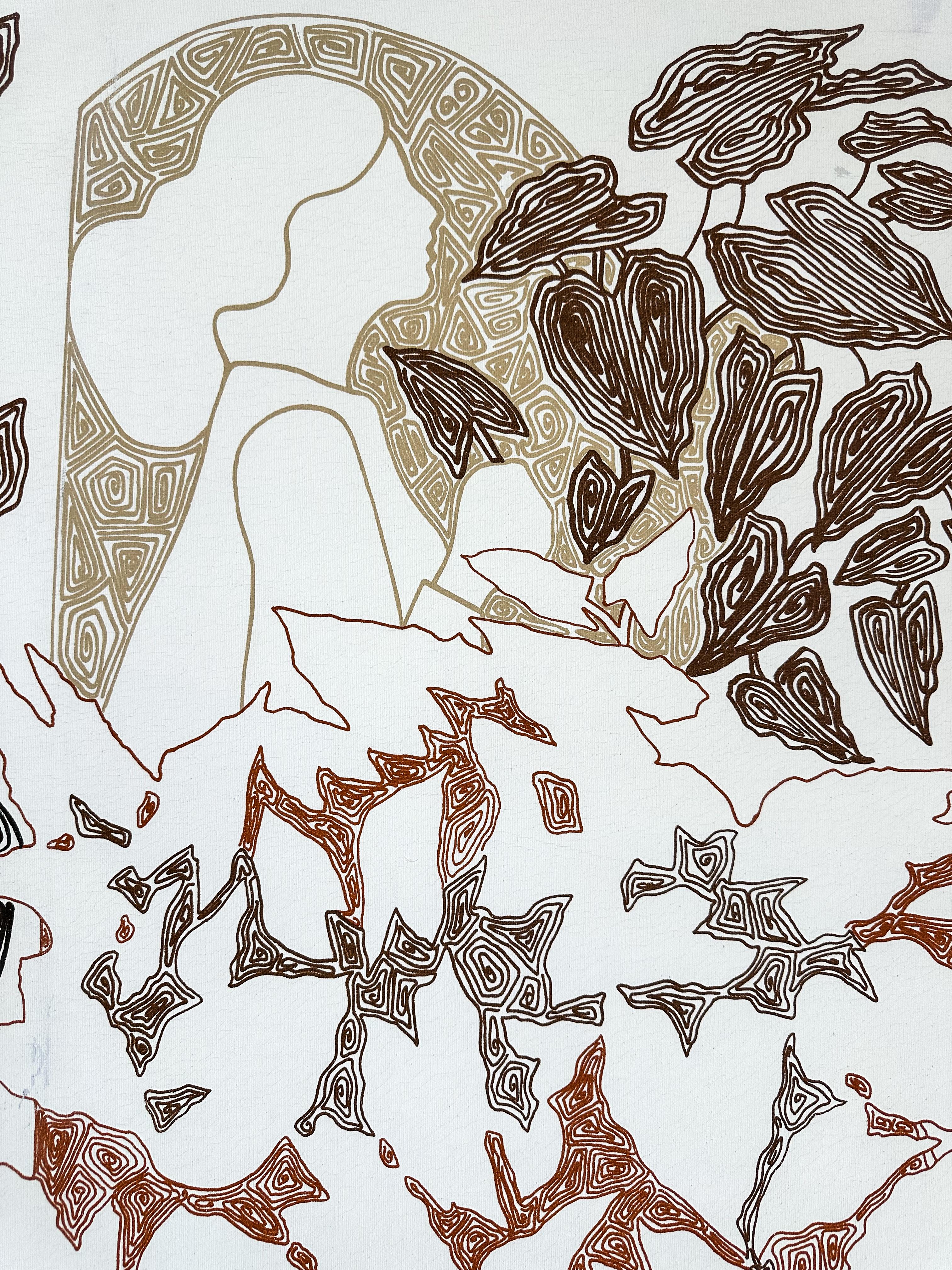 Vintage Jillian Field Serigraphie auf Leinwand: Mid-Century Modern Abstrakte Kunst 1970er Jahre im Angebot 1