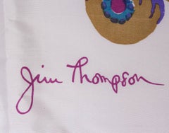 A Vintage 1990s silk floral printed scarf by Jim Thompson