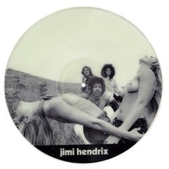 Vintage Jimi Hendrix Illustrated Vinyl Record