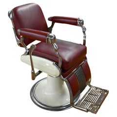 20th Century American Antique Barber Swivel Chair by JJ Maes Kapperstoelen