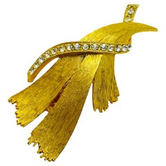 Vintage JJ signiert Gold Ton Strass Designer Brosche