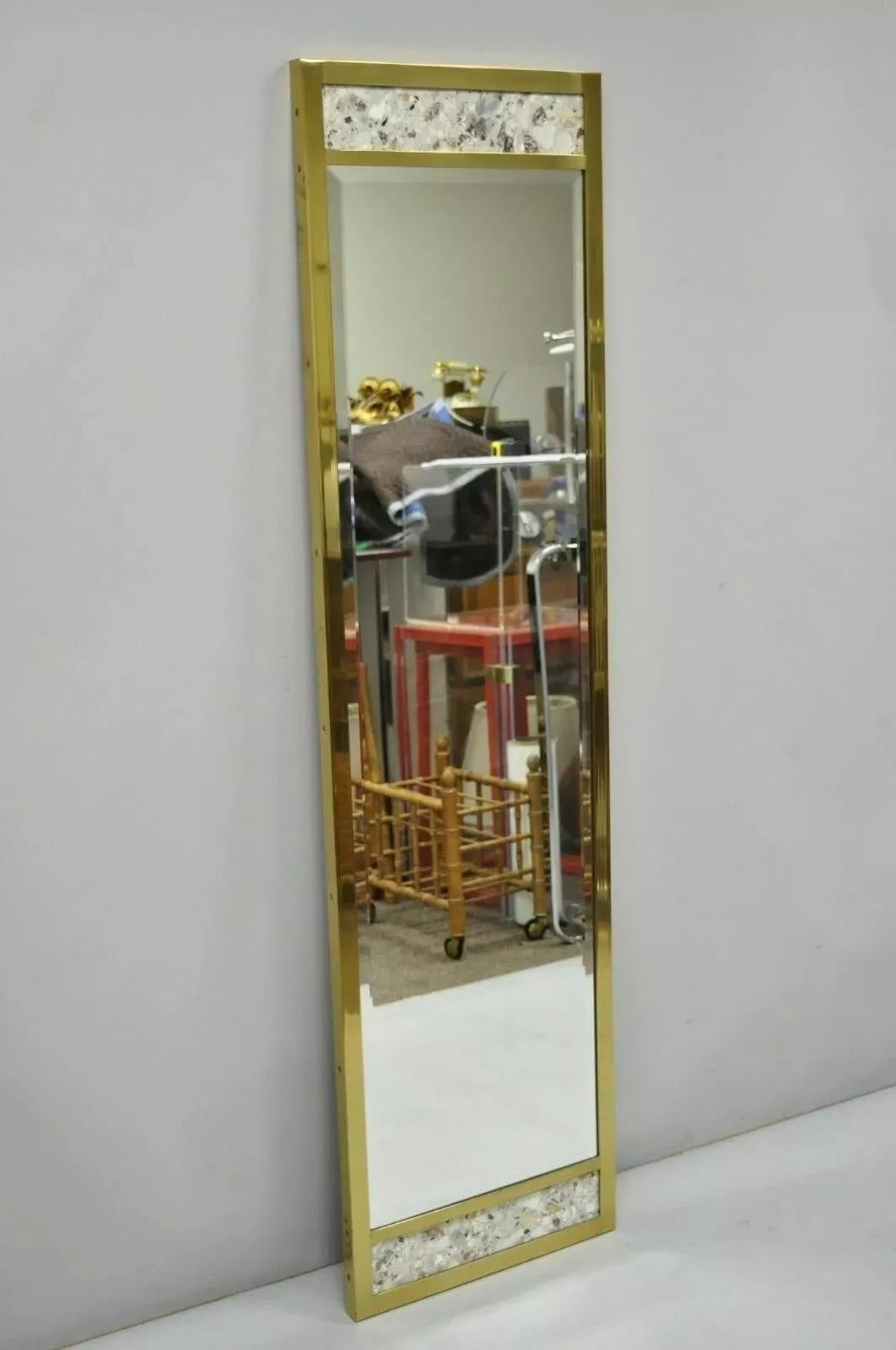 Vintage JL Metz Tomlinson Modernity Brass Frame Marble Inlay 65