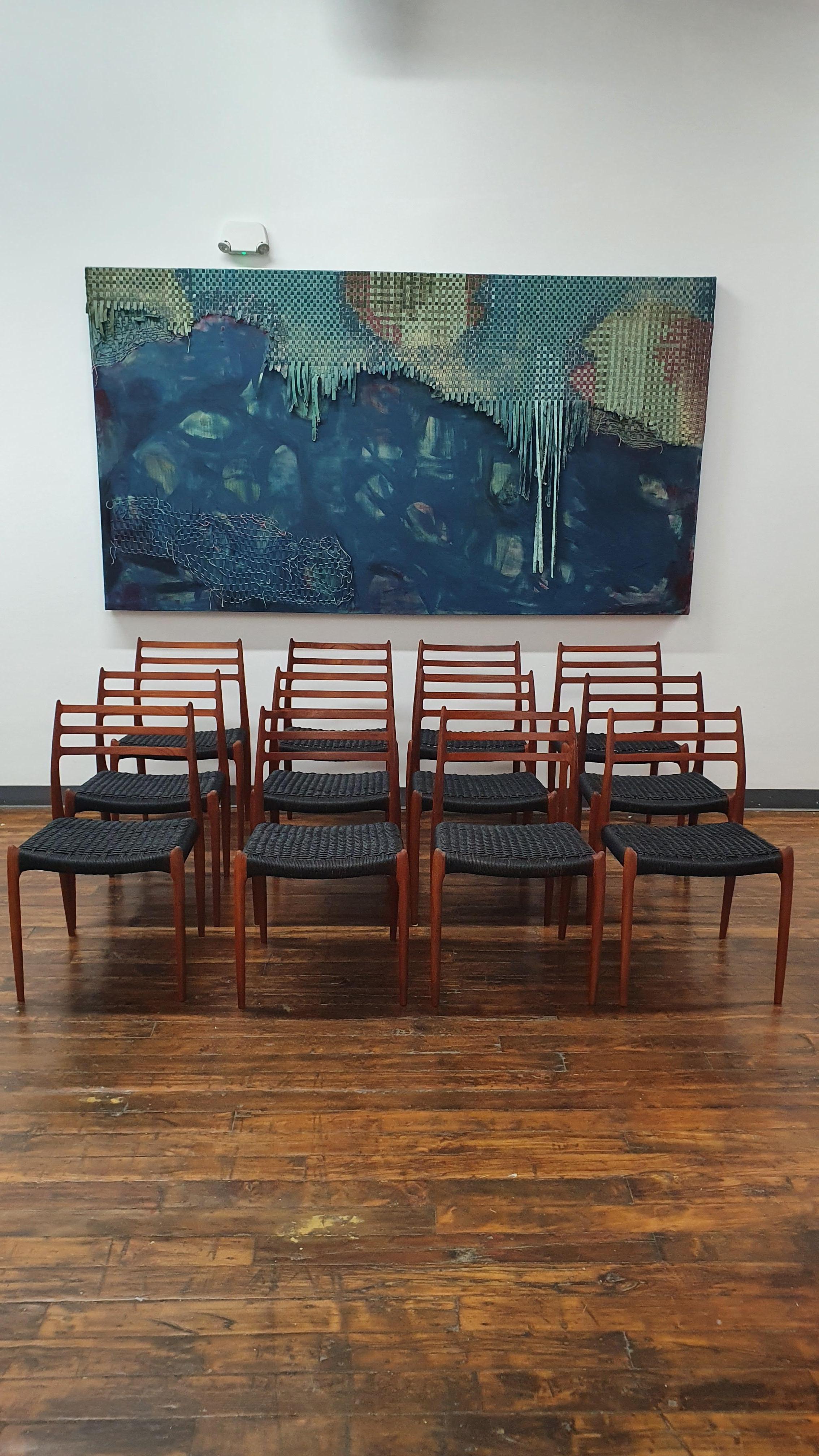 Danish Vintage J.L. Moller 78s Chairs, Set of 12 For Sale