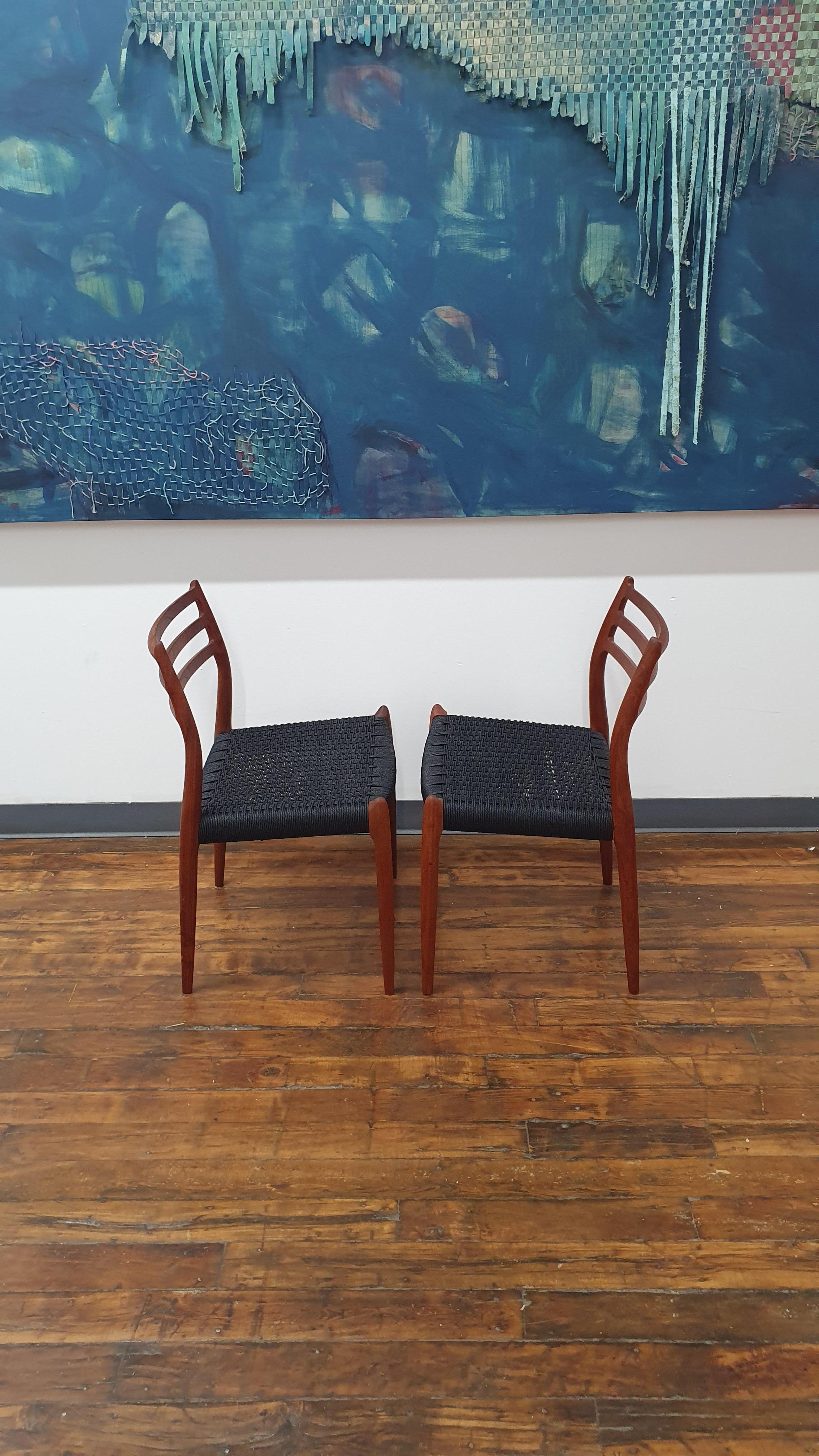 Scandinavian Modern Vintage J.L. Moller 78s Chairs, Set of 2 For Sale