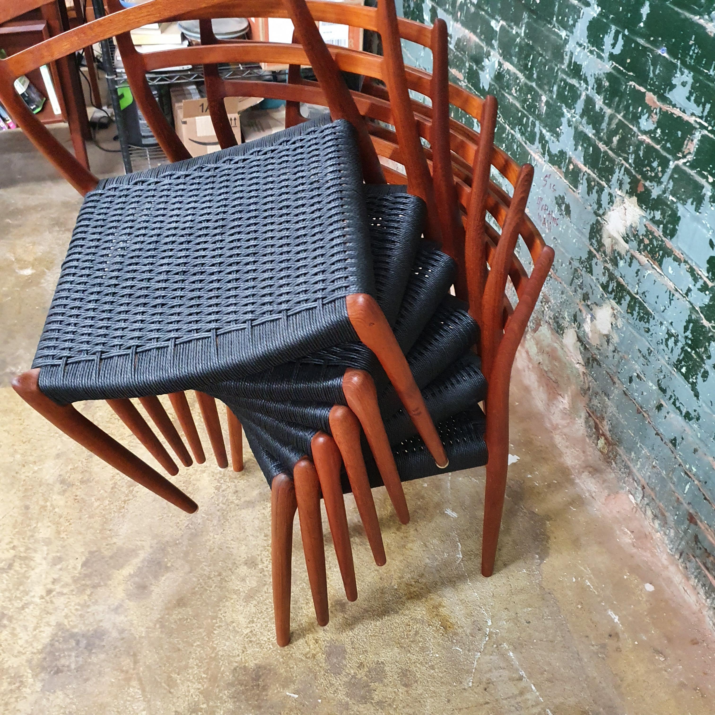 Vintage J.L. Moller 78s Chairs, Set of 6 For Sale 4