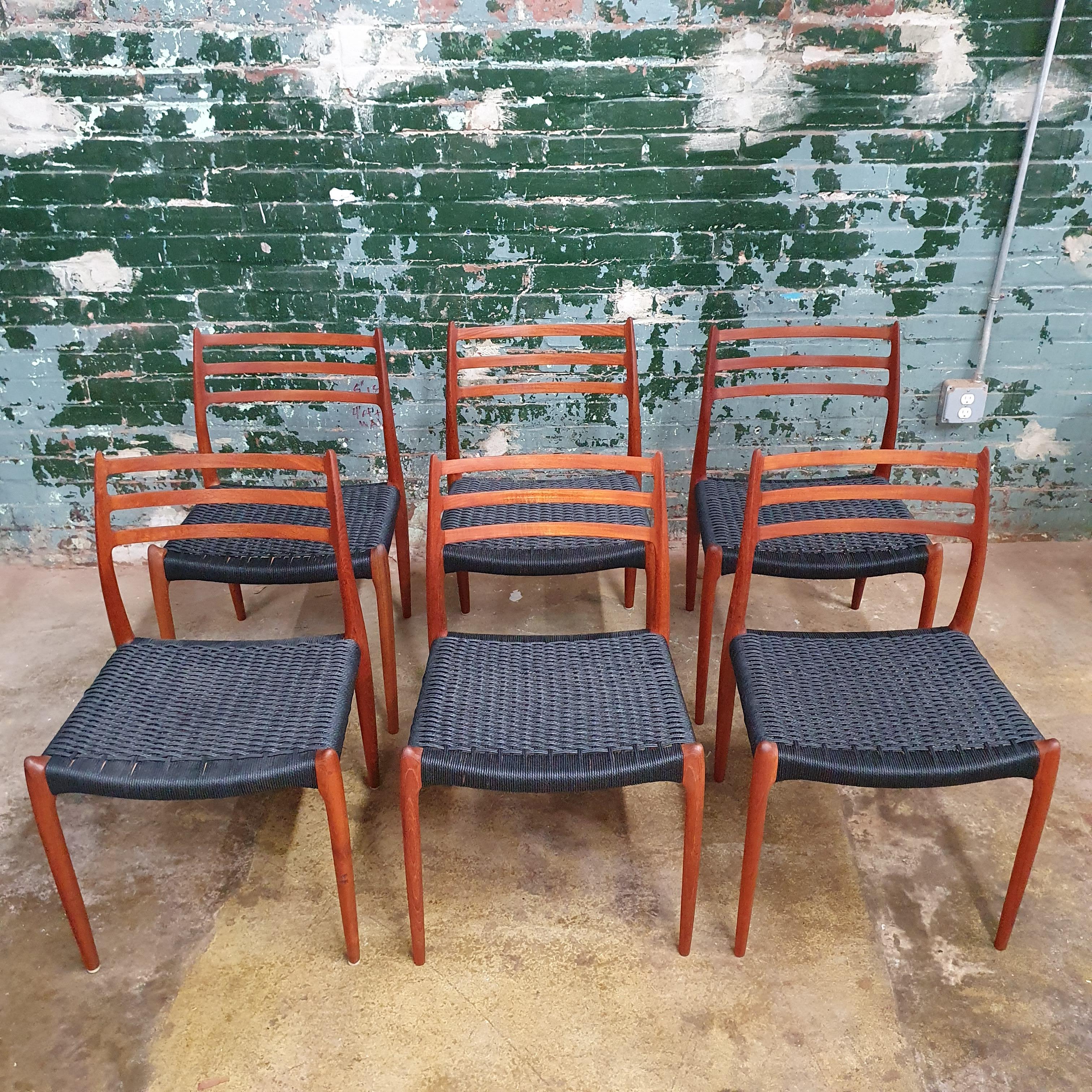 Danish Vintage J.L. Moller 78s Chairs, Set of 6 For Sale