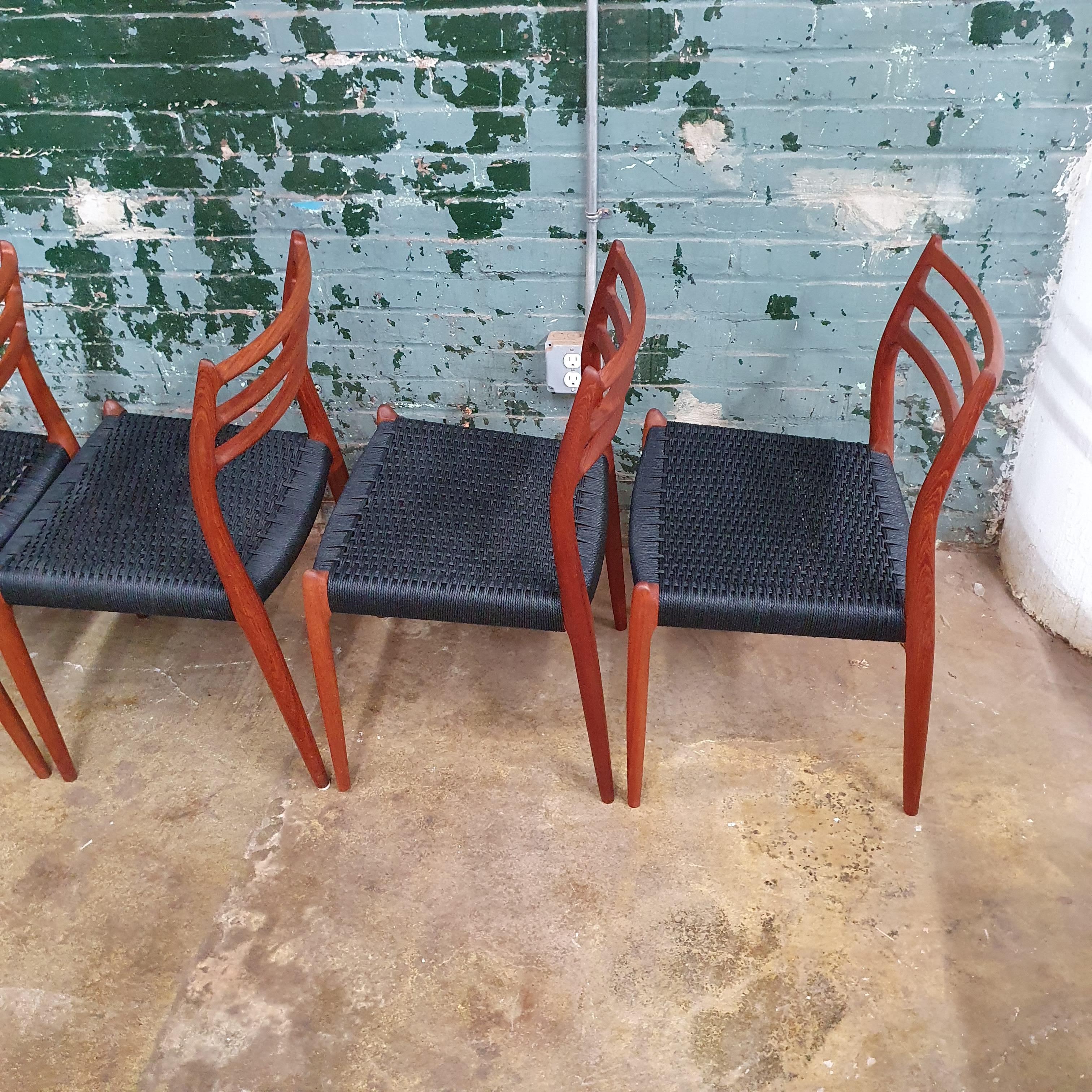 Vintage J.L. Moller 78s Chairs, Set of 6 In Good Condition For Sale In Philadelphia, PA