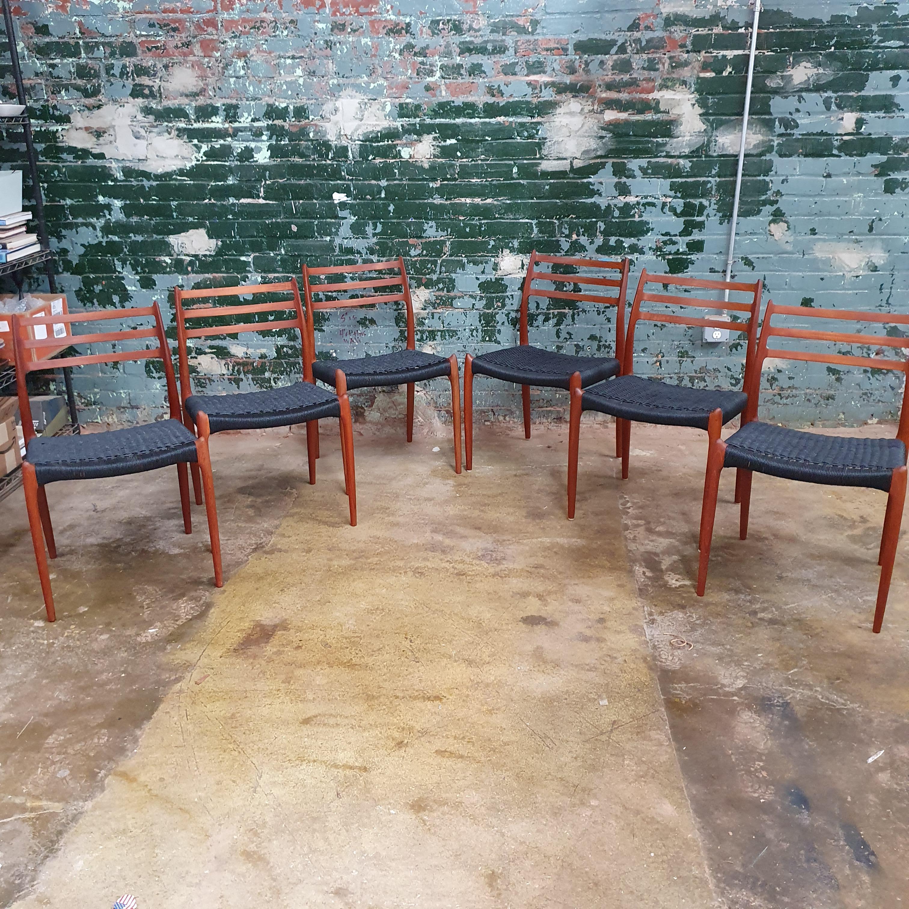 Vintage J.L. Moller 78s Chairs, Set of 6 For Sale 2