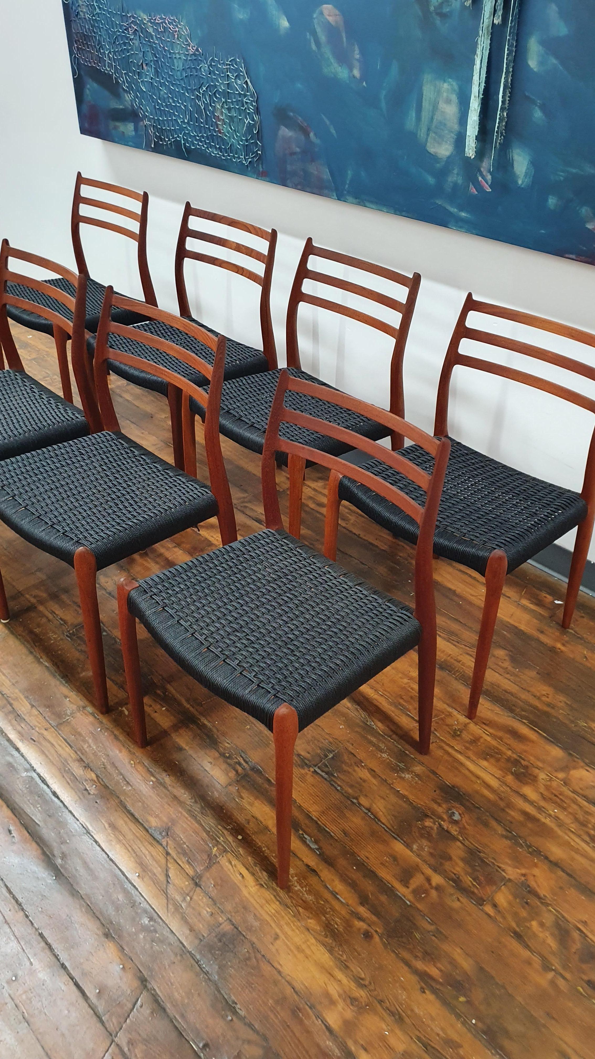 Danish Vintage J.L. Moller 78s Chairs, Set of 8 For Sale