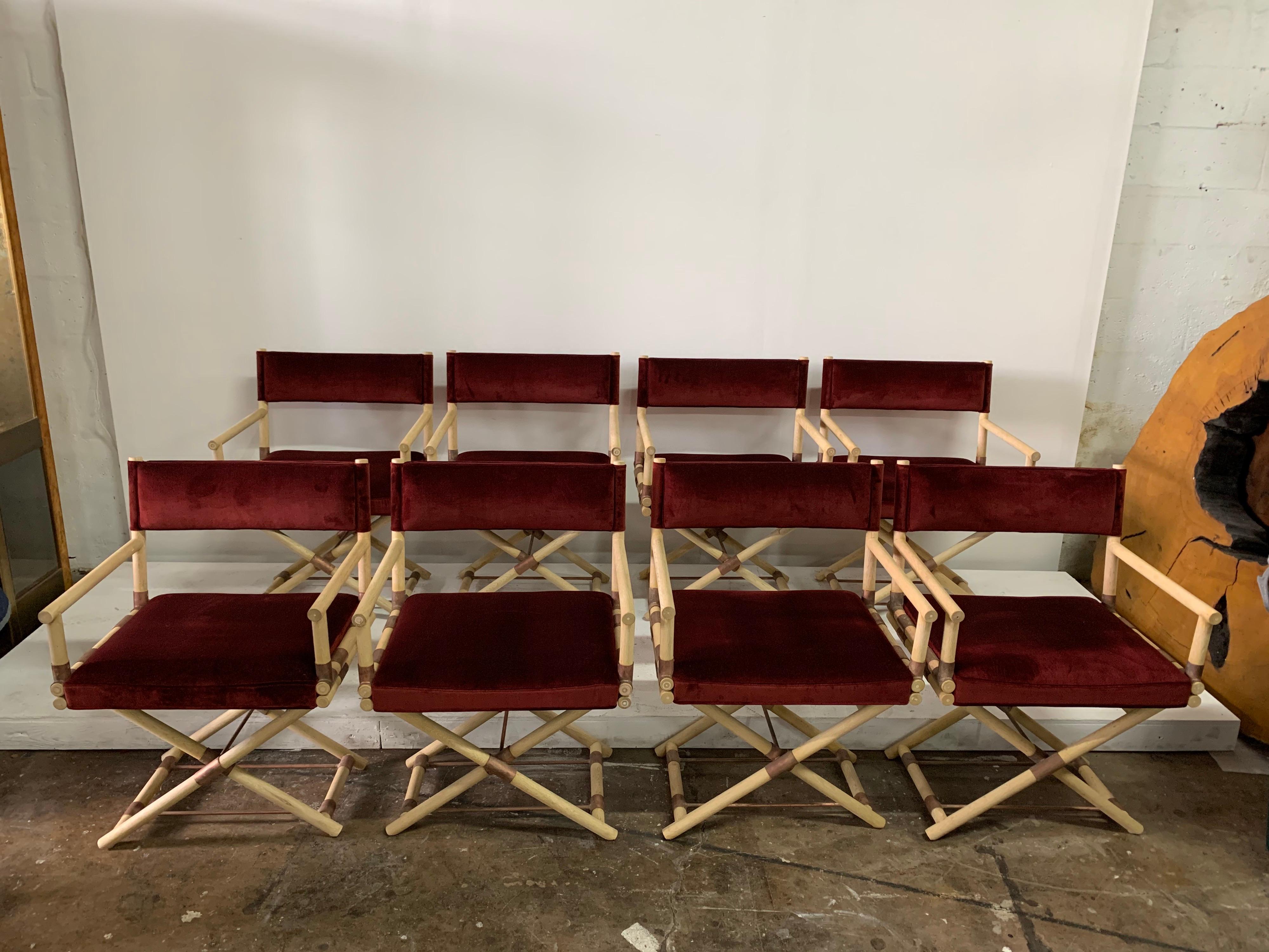 Chaises de directeur vintage de style JMF, ensemble de 8 pièces en vente 6
