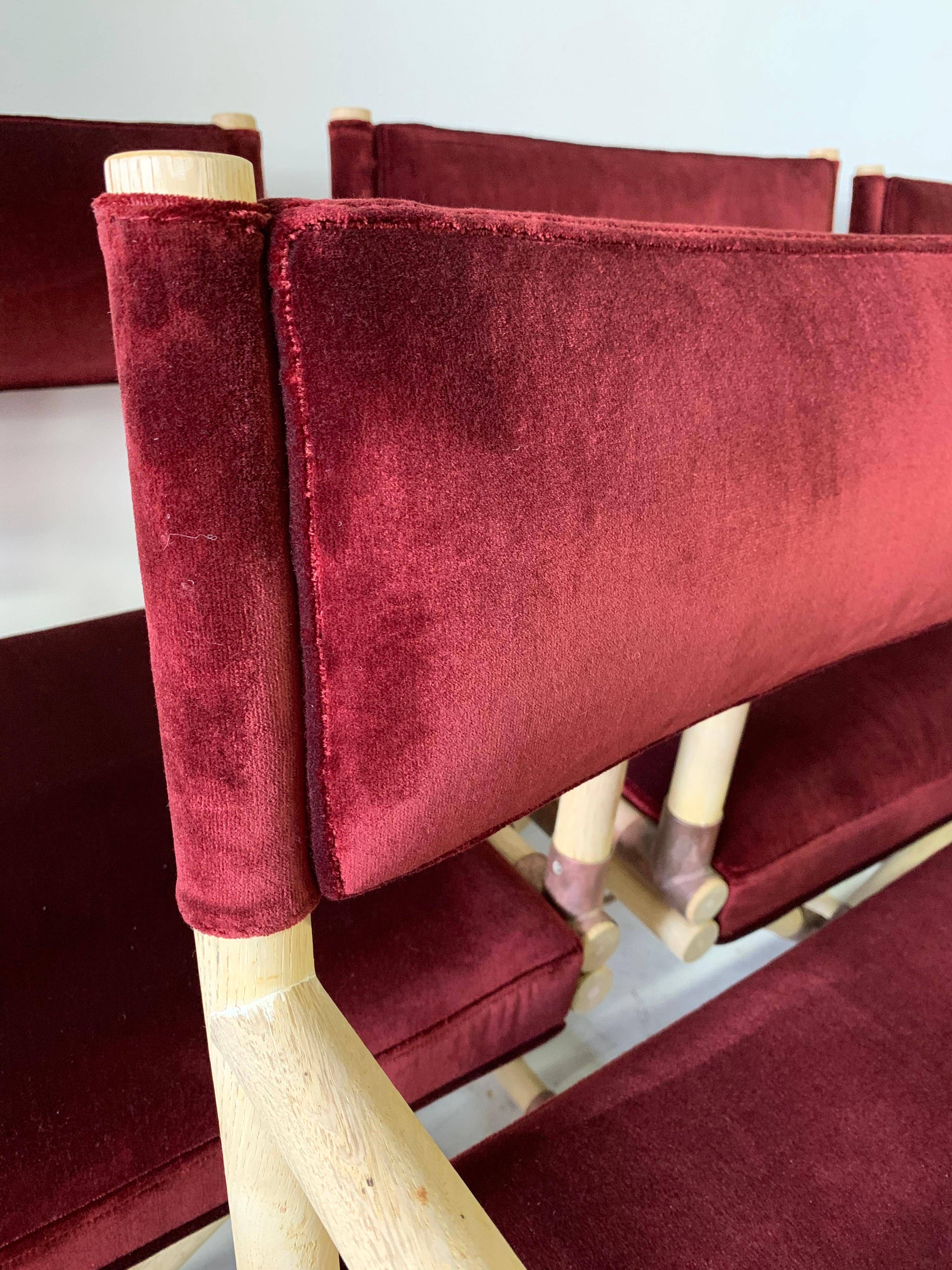 Fin du 20e siècle Chaises de directeur vintage de style JMF, ensemble de 8 pièces en vente