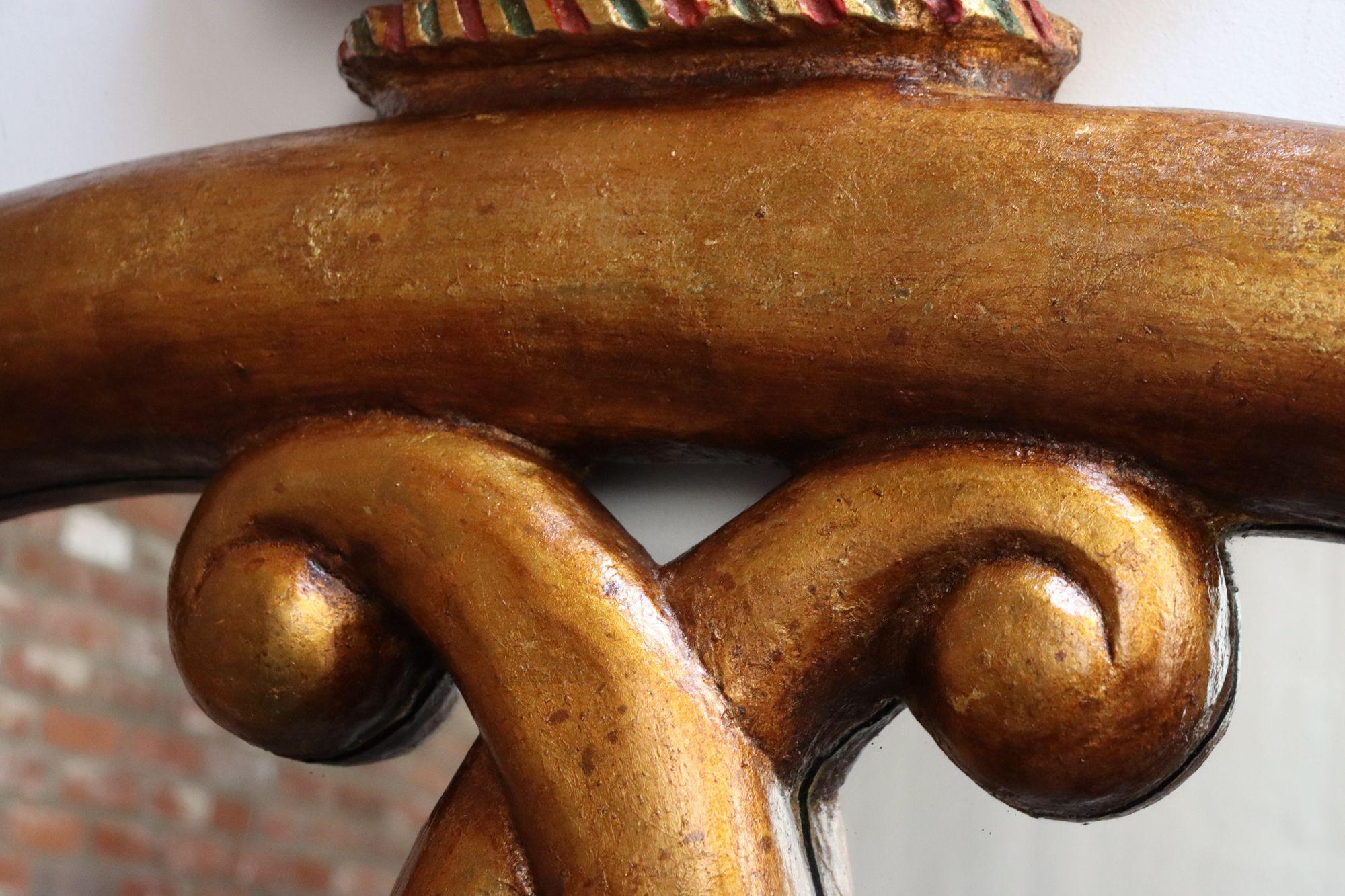 Panneau de commerce de Bakery vintage peint en composite Pretzel and Crown Mirrored Jo Mead en vente 4