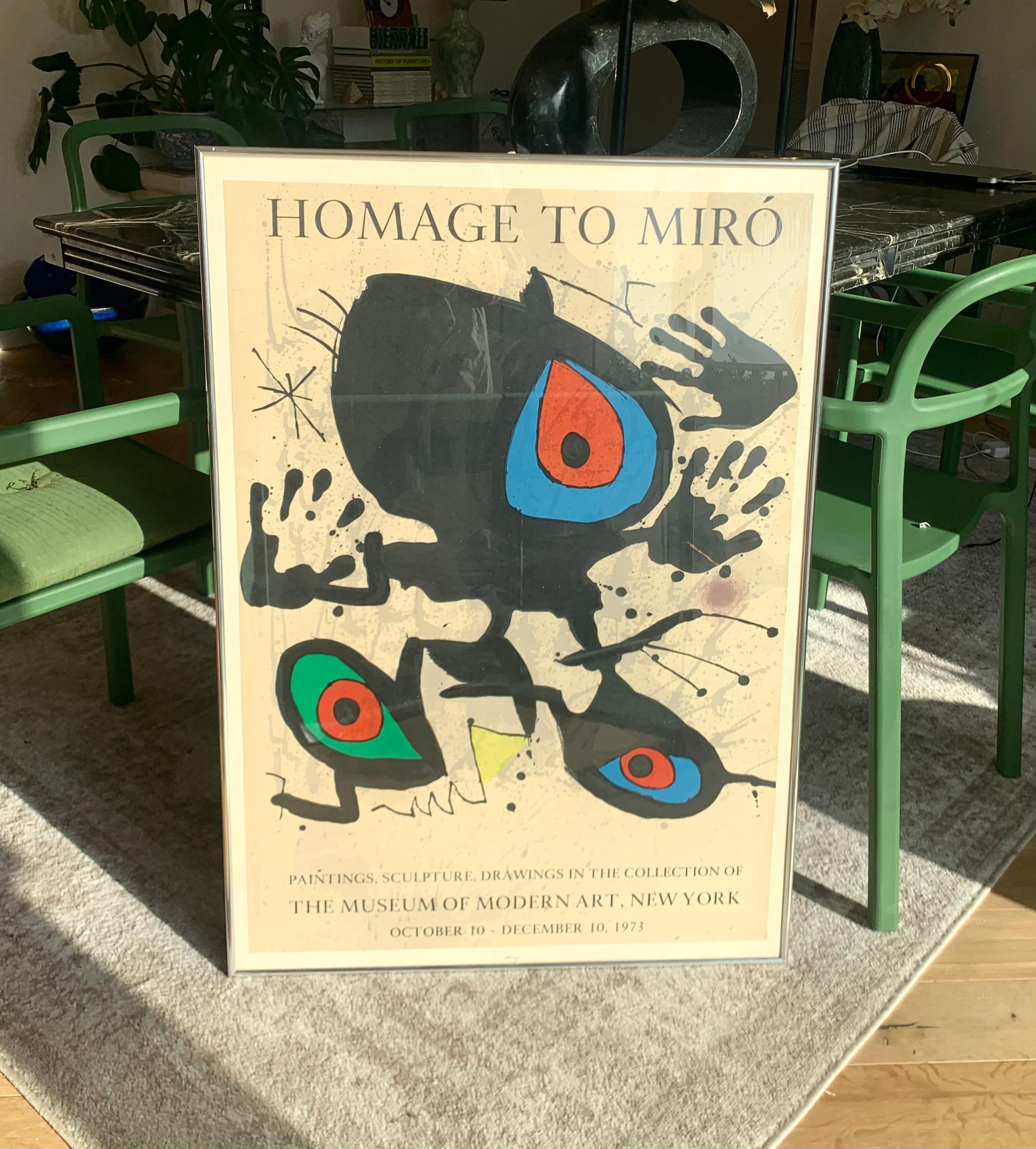 Aluminum Vintage Joan Miró Print Poster, 1970s