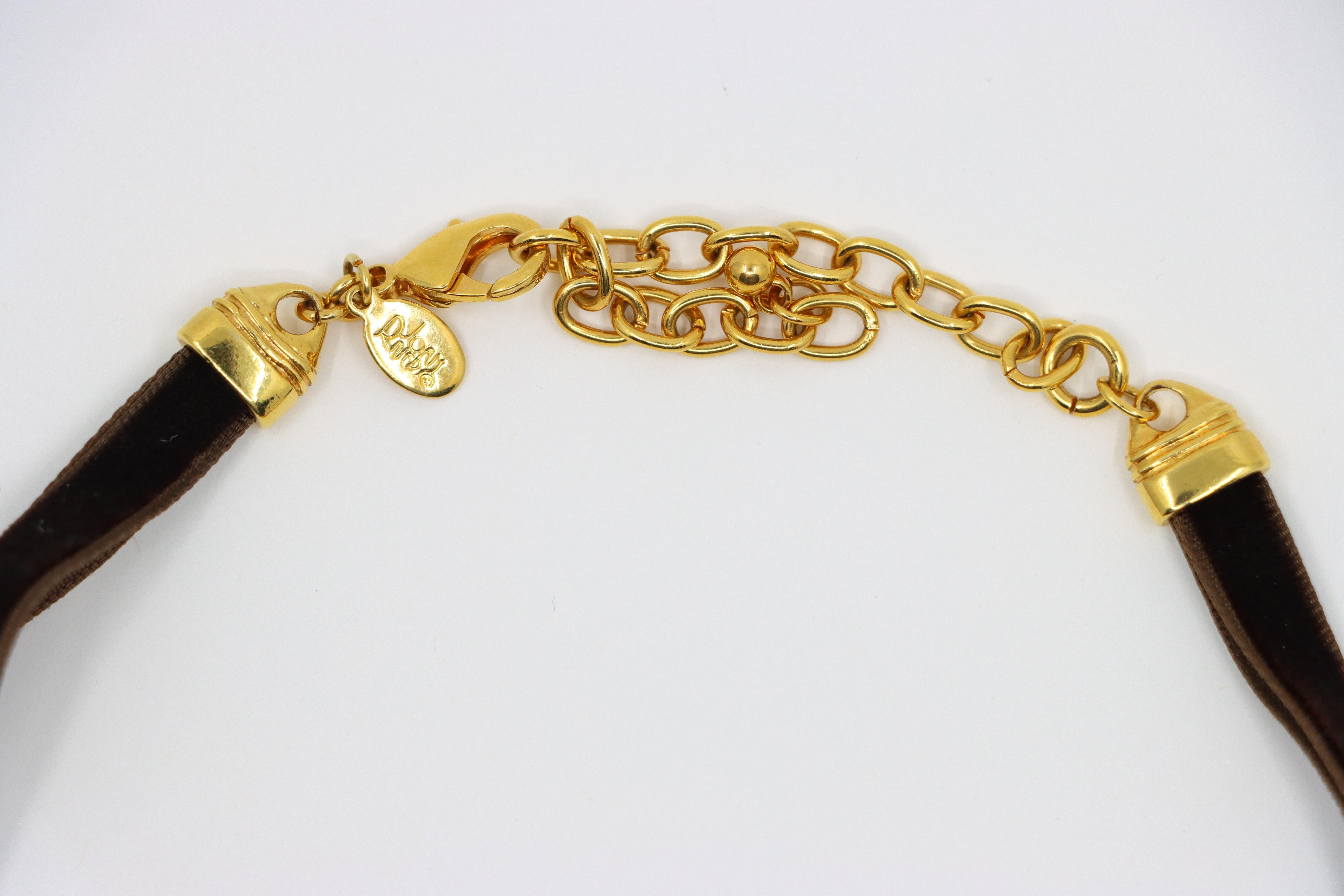 Collana vintage Joan Rivers in vetro marrone e tonalità oro in vendita 5