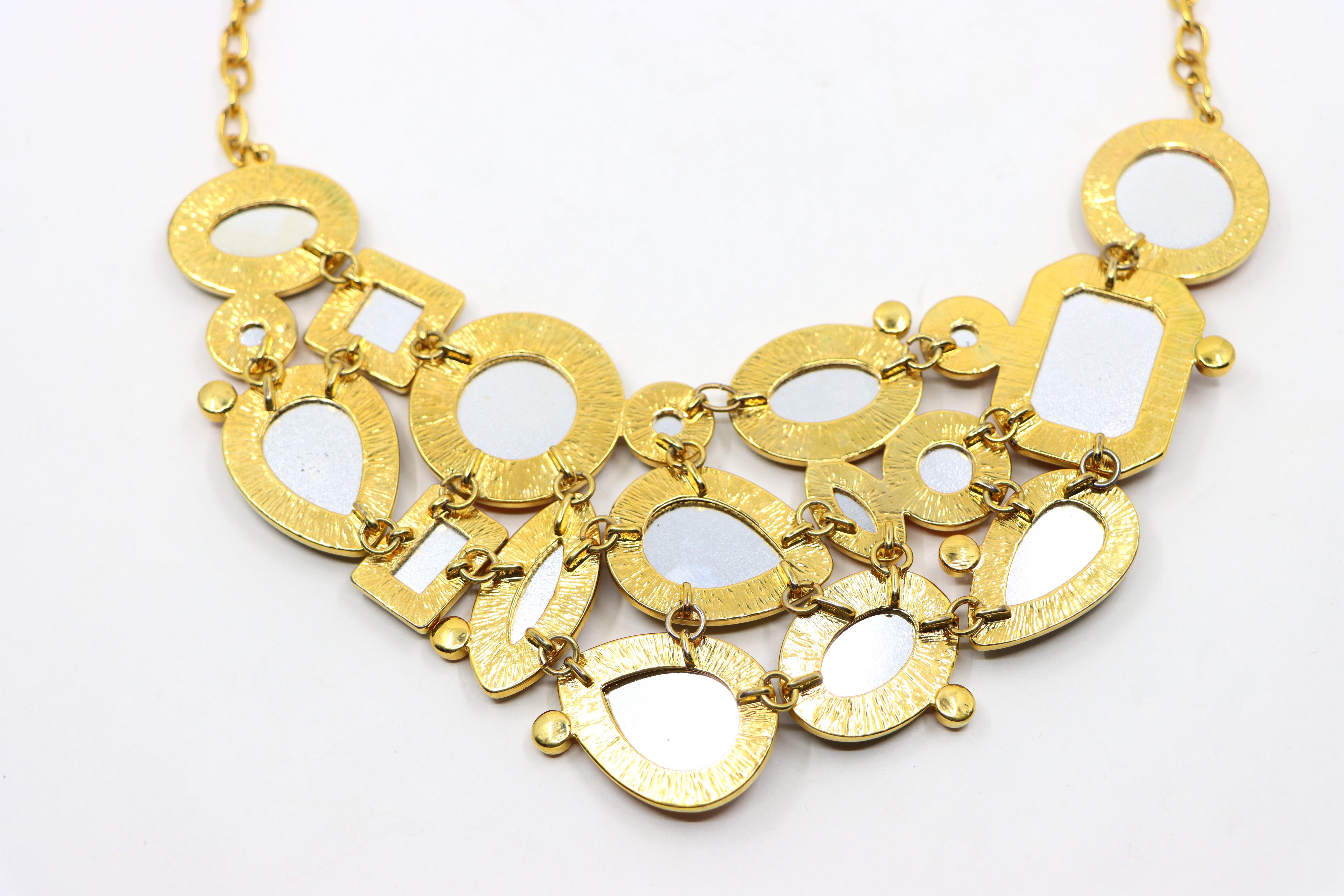Vintage Joan River Gold Tone Red Glass Necklace For Sale 5