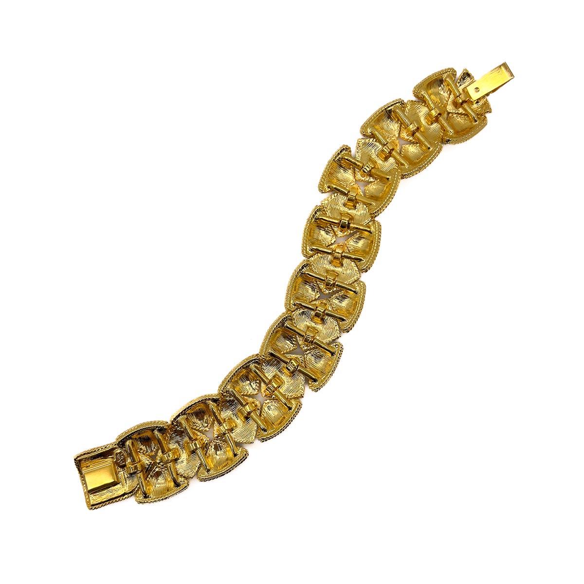 Vintage Joan Rivers Crystal matelassé Bracelet 1980s For Sale 1