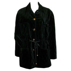 Vintage Jobis Green Velvet Quilted Jacket