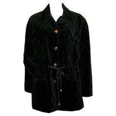 Retro Jobis Green Velvet Quilted Jacket