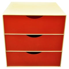 Vintage Joe Colombo Palaset Style Plastic Red 3 Drawer Cube 'B'