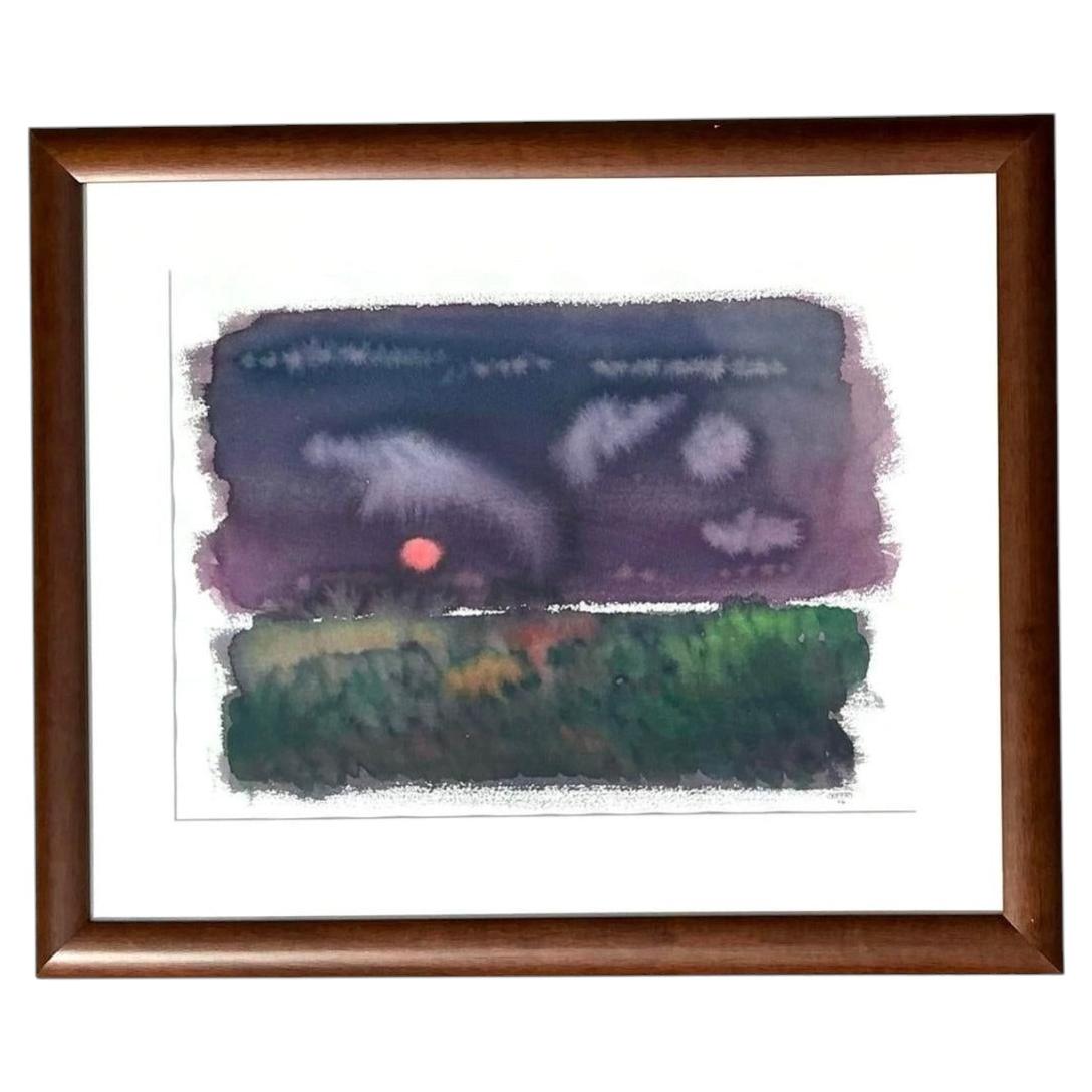 Vintage Joe Orffeo Original Abstract Watercolor on Paper