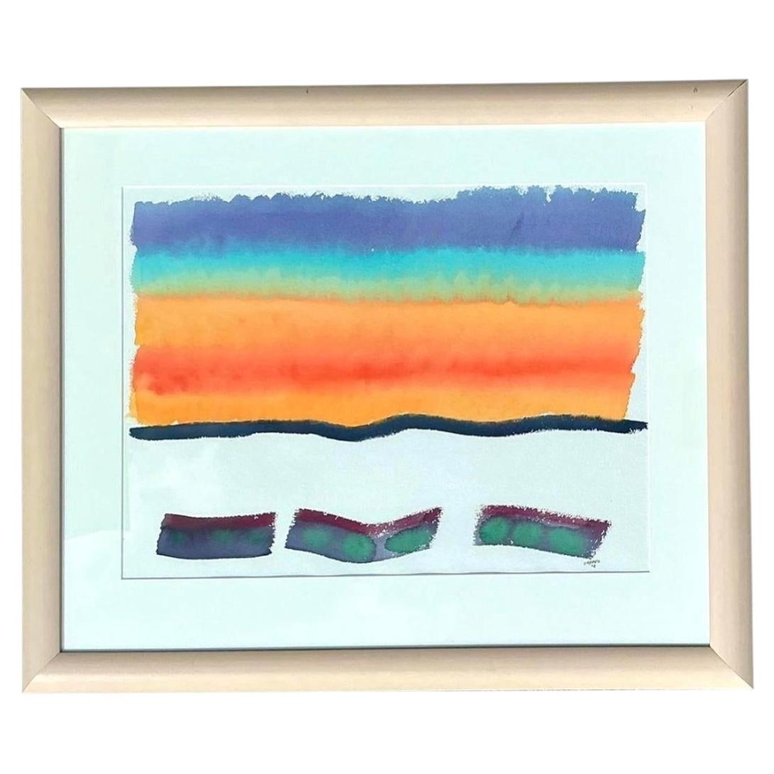 Vintage Joe Orffeo Original Watercolor on Paper