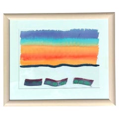 Vintage Joe Orffeo Original Watercolor on Paper