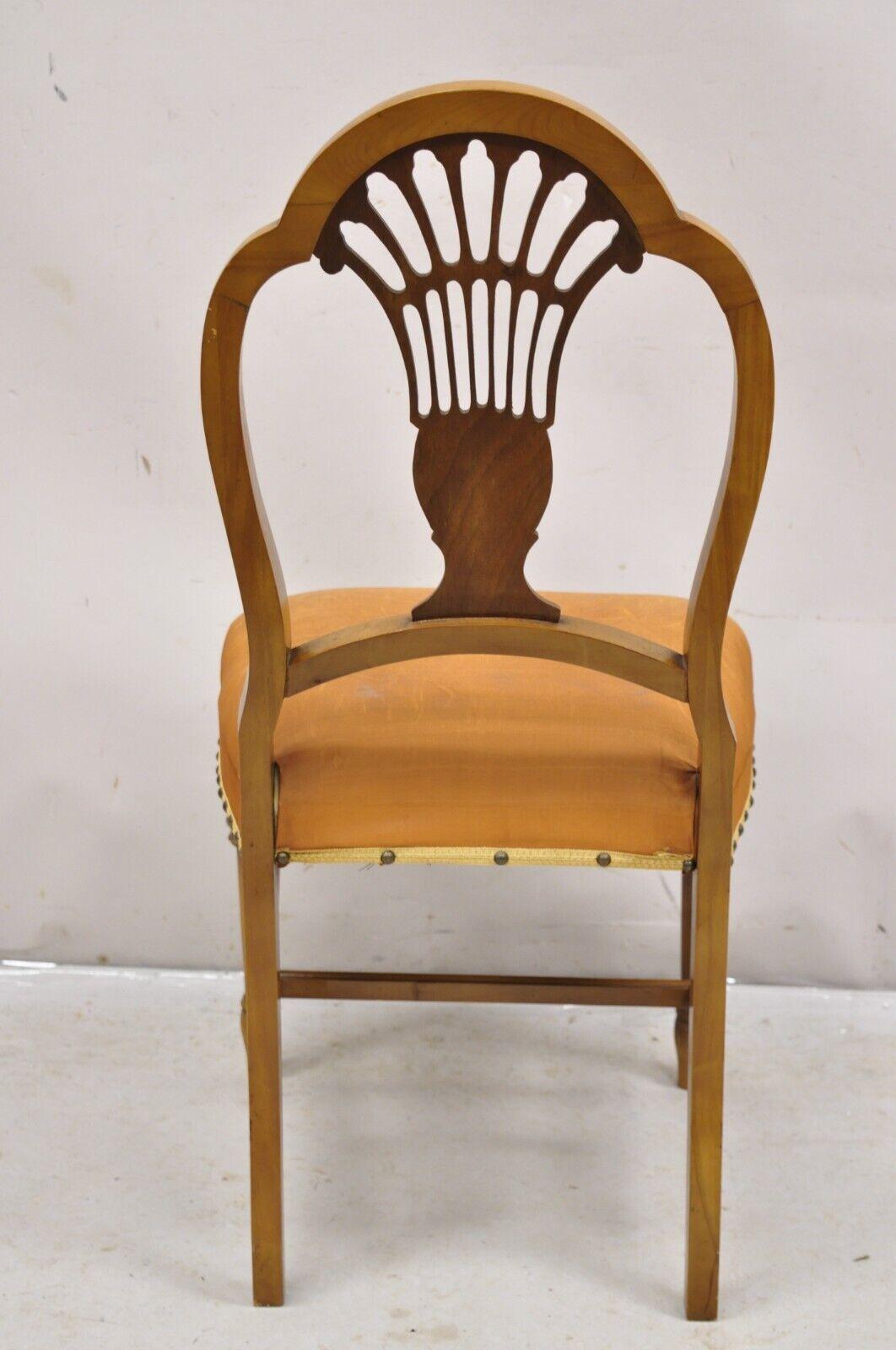 Vintage Joerns Bros Art Deco Walnut Fan Back Vanity Side Chair For Sale 4
