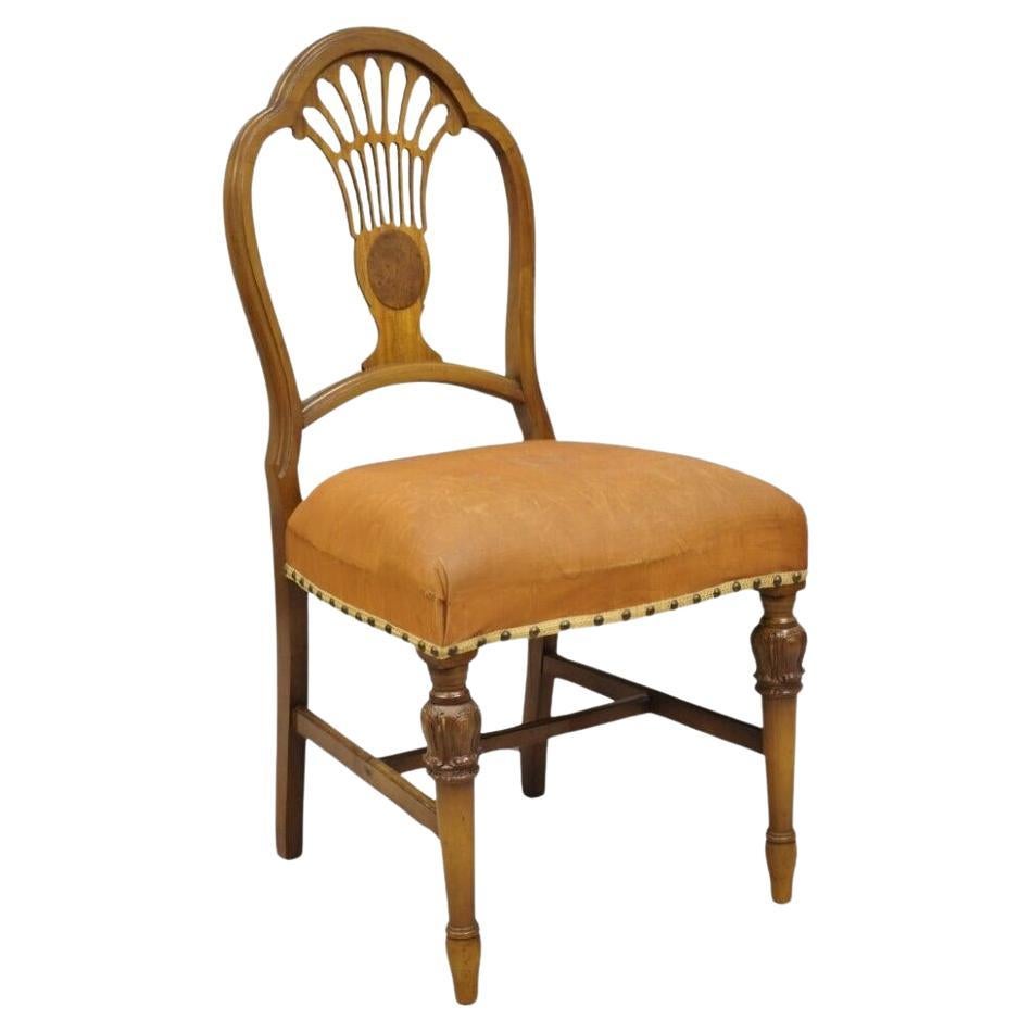 Vintage Joerns Bros Art Deco Walnut Fan Back Vanity Side Chair For Sale