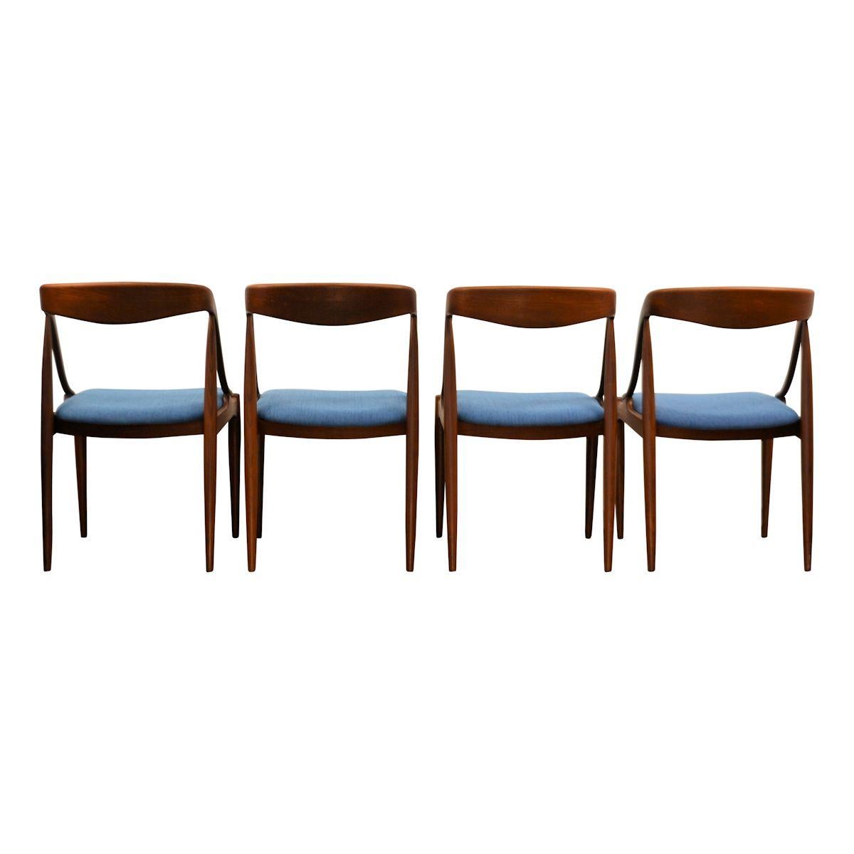 Danish Vintage Johannes Andersen Teak Dining Chairs, Set of Four