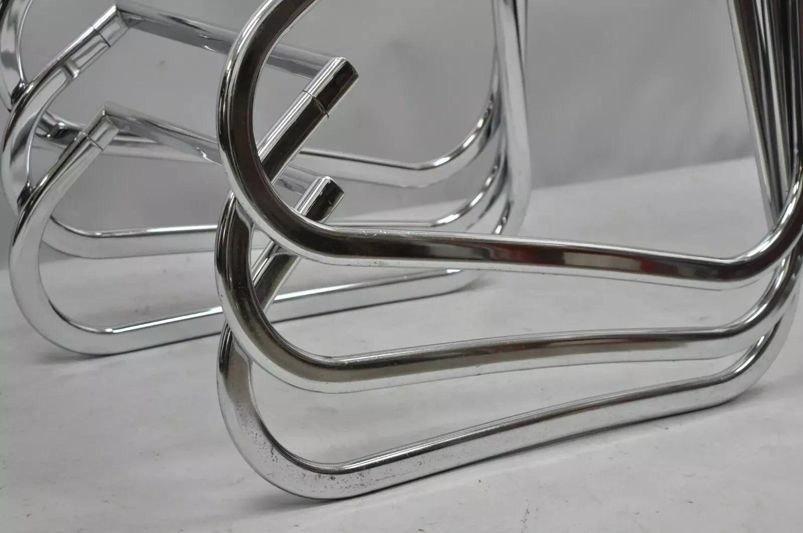 Vintage John Behringer Stendig Chrom Moderne Prometheus Barhocker aus Chrom - 3er-Set (20. Jahrhundert) im Angebot