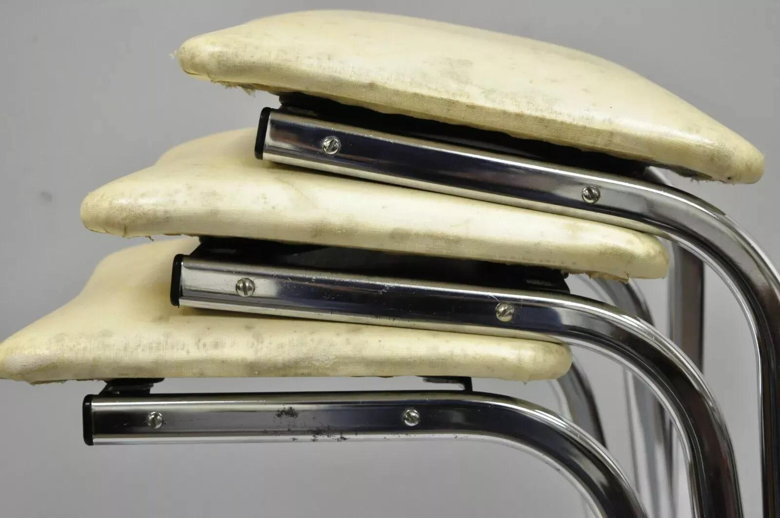 Vintage John Behringer Stendig Chrom Moderne Prometheus Barhocker aus Chrom - 3er-Set im Angebot 1