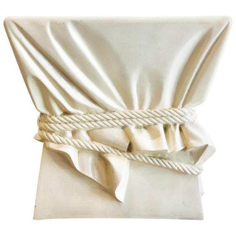Vintage John Dickenson Style Draped Rope Drinks Side Table, Lacquered Fiberglass 1