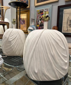 Vintage John Dickinson Style Draped Plaster Table lamps, Pair