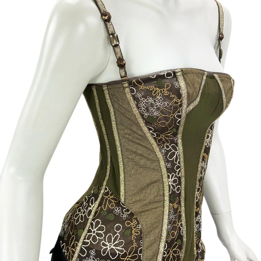 Grigio Vintage A. Johns, bustier in pizzo trasparente disossato, top corsetto ricamato Up&Up M. I. in vendita