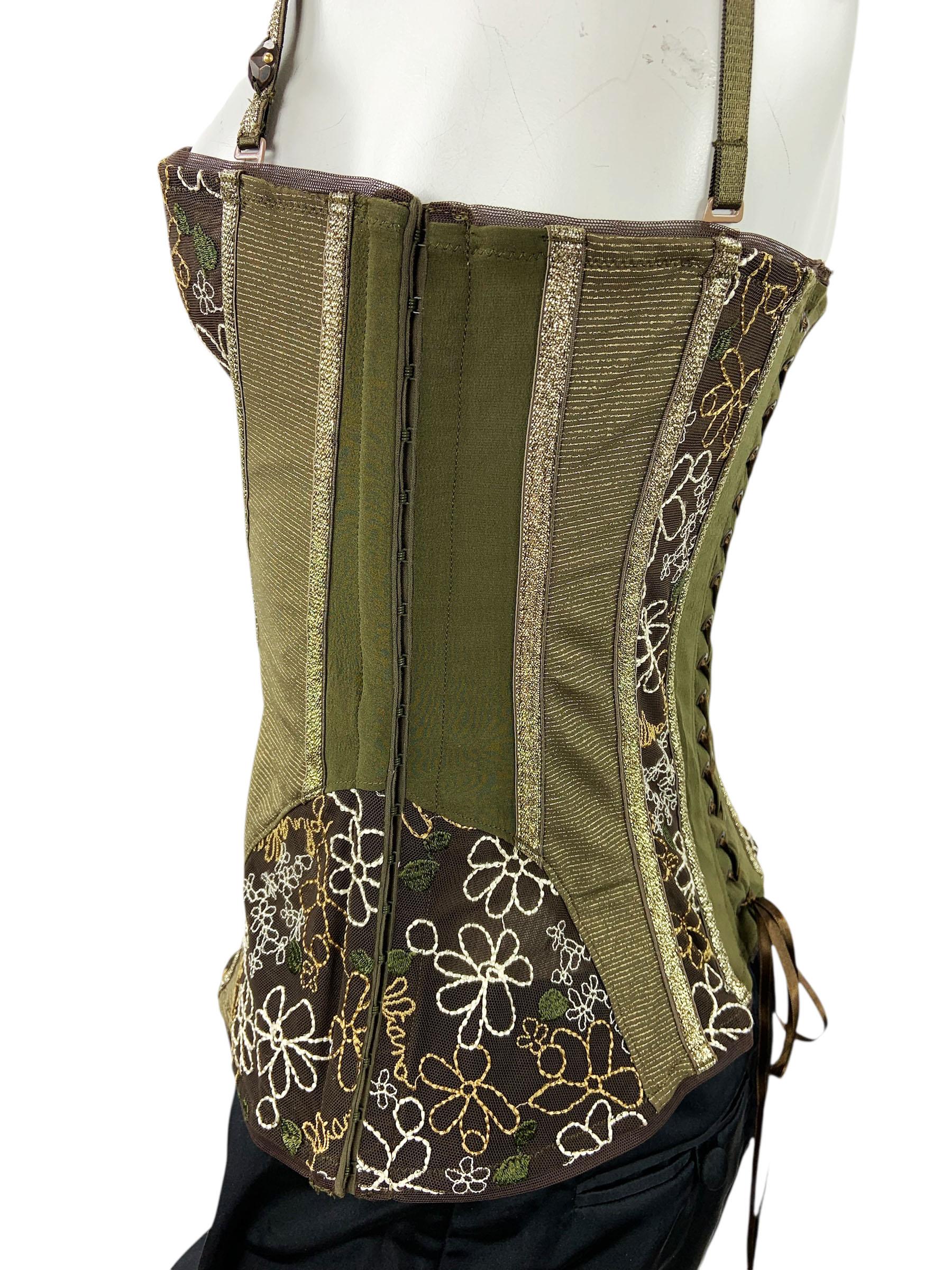 Vintage A. Johns, bustier in pizzo trasparente disossato, top corsetto ricamato Up&Up M. I. in vendita 1