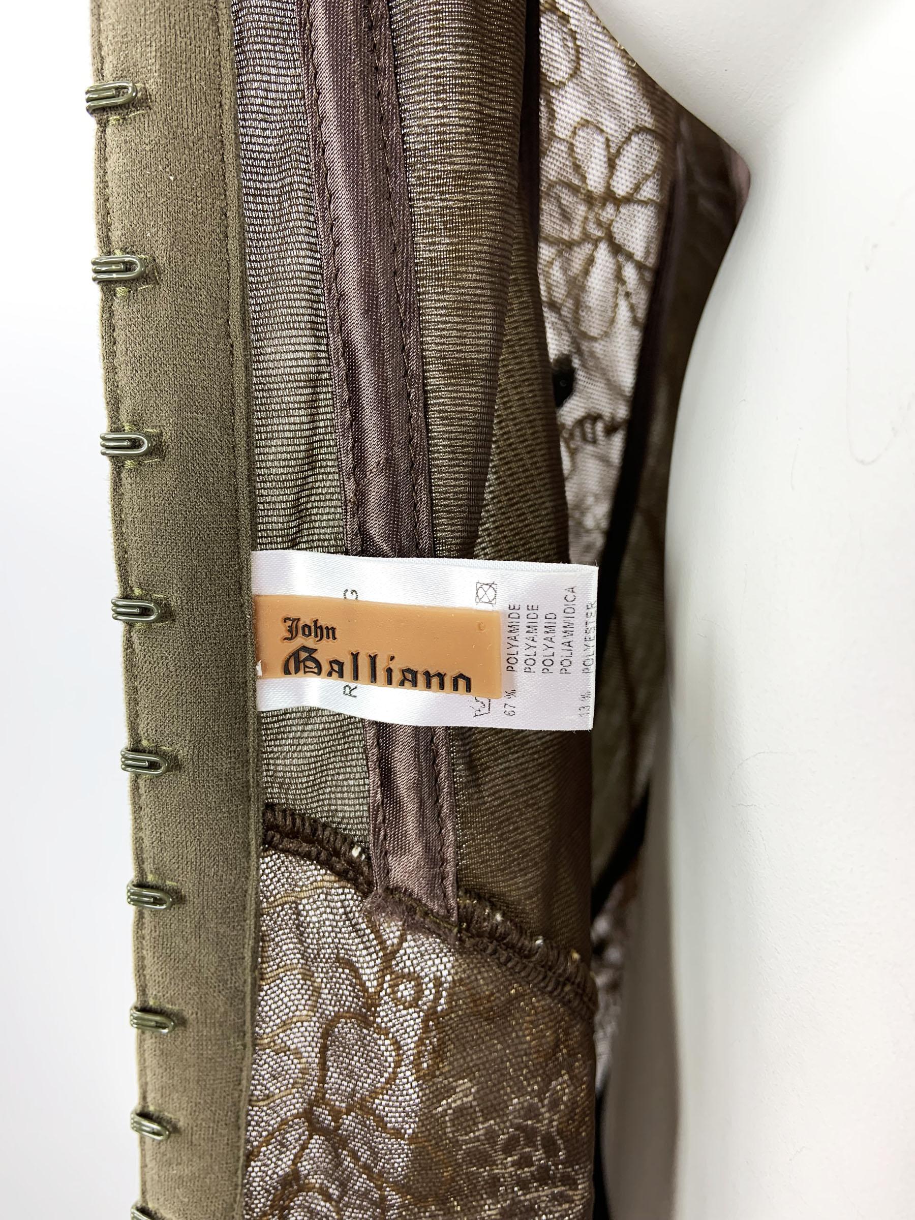 Vintage A. Johns, bustier in pizzo trasparente disossato, top corsetto ricamato Up&Up M. I. in vendita 4