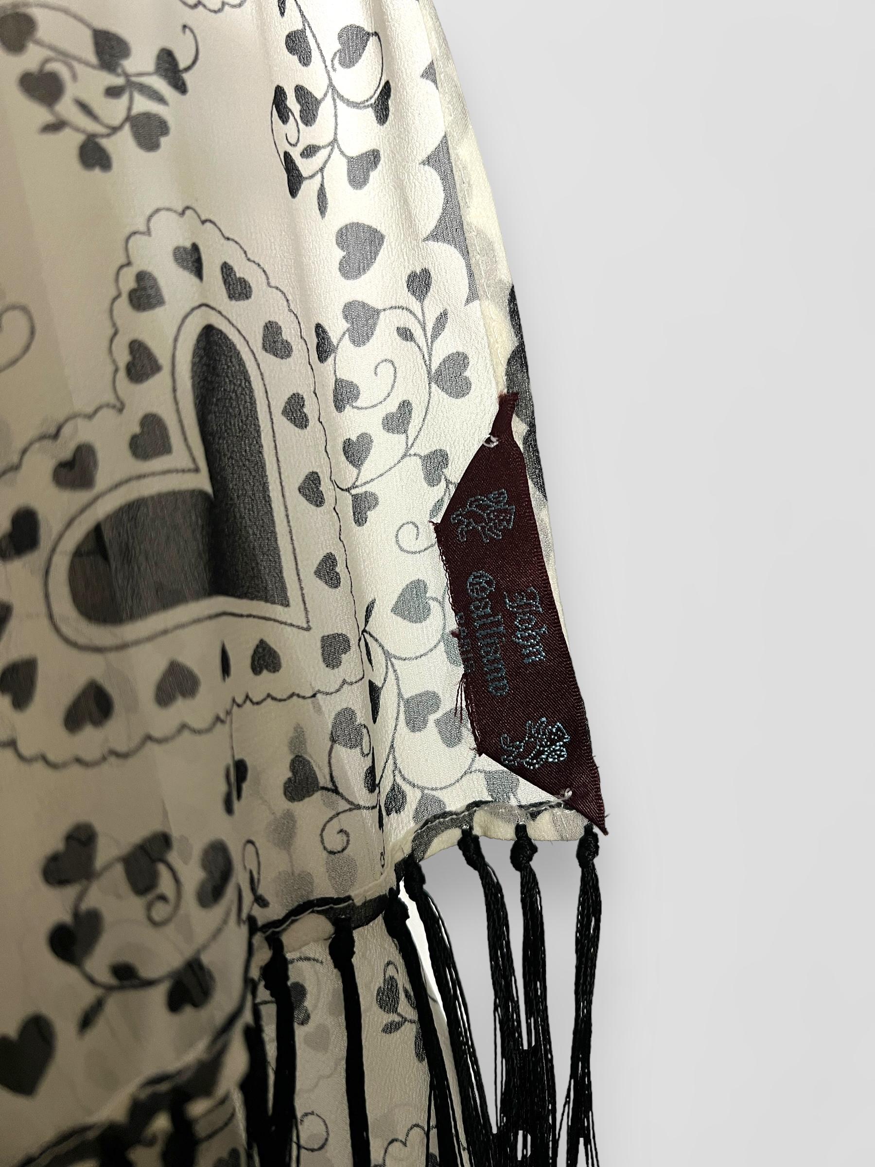 Vintage John Galliano 2002 Bandana heart print hooded silk dress 8