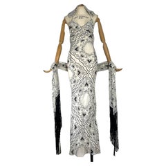 Vintage John Galliano 2002 Bandana heart print hooded silk dress