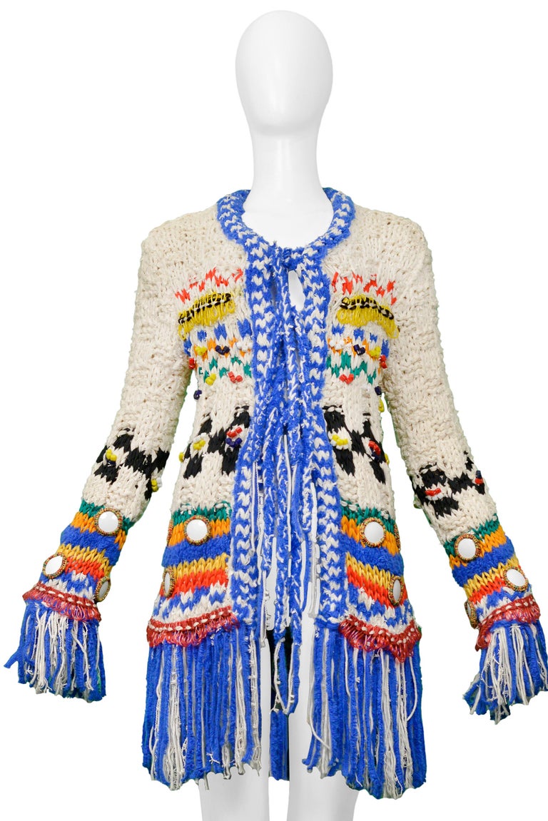 John Galliano Brown Cotton Studded Sweater