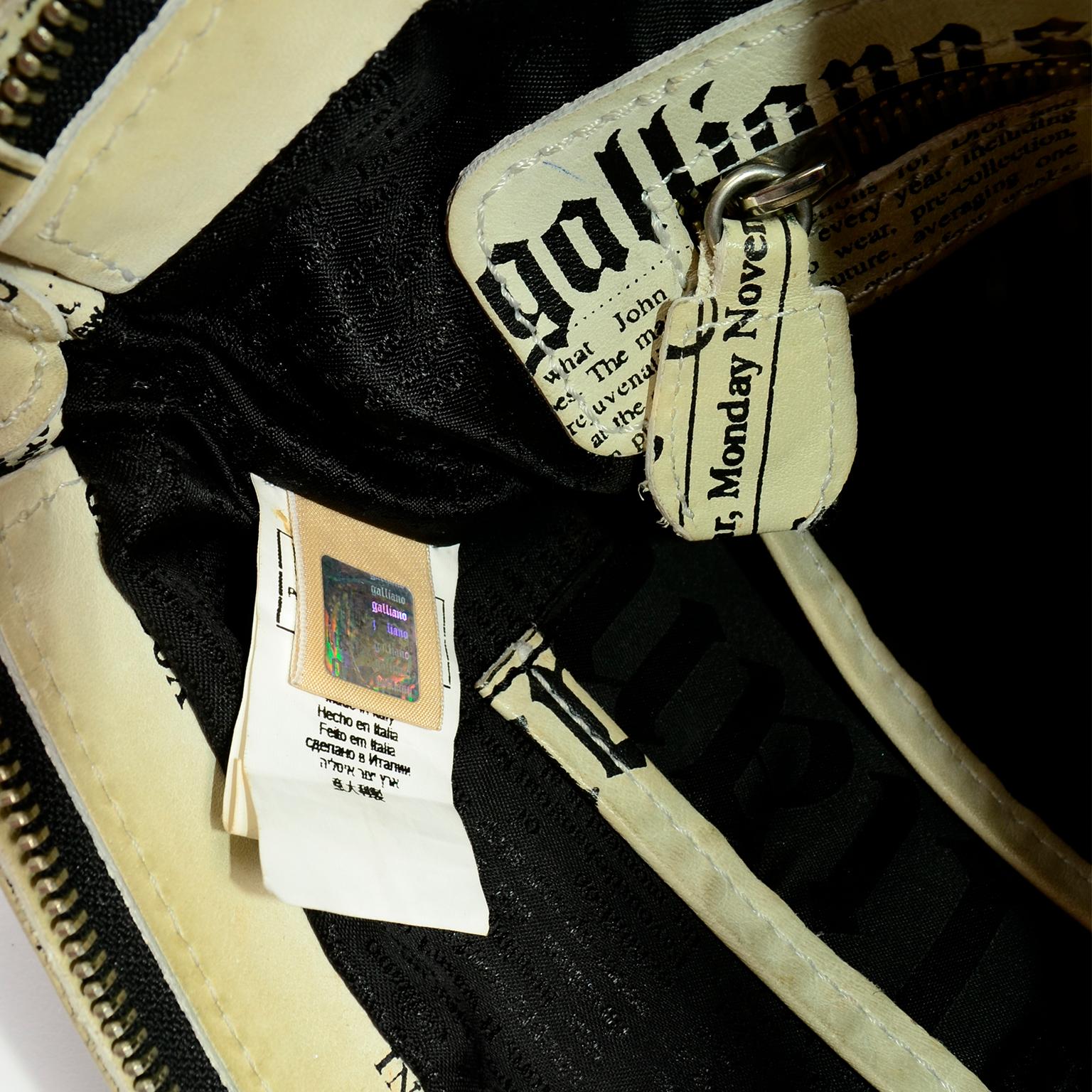 Women's or Men's Vintage John Galliano Bag Gazette Newspaper Newsprint Handbag