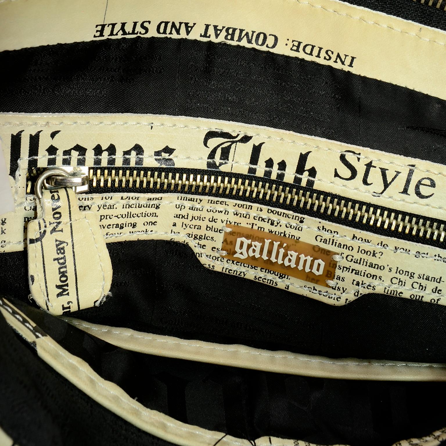 Vintage John Galliano Bag Gazette Newspaper Newsprint Handbag 1