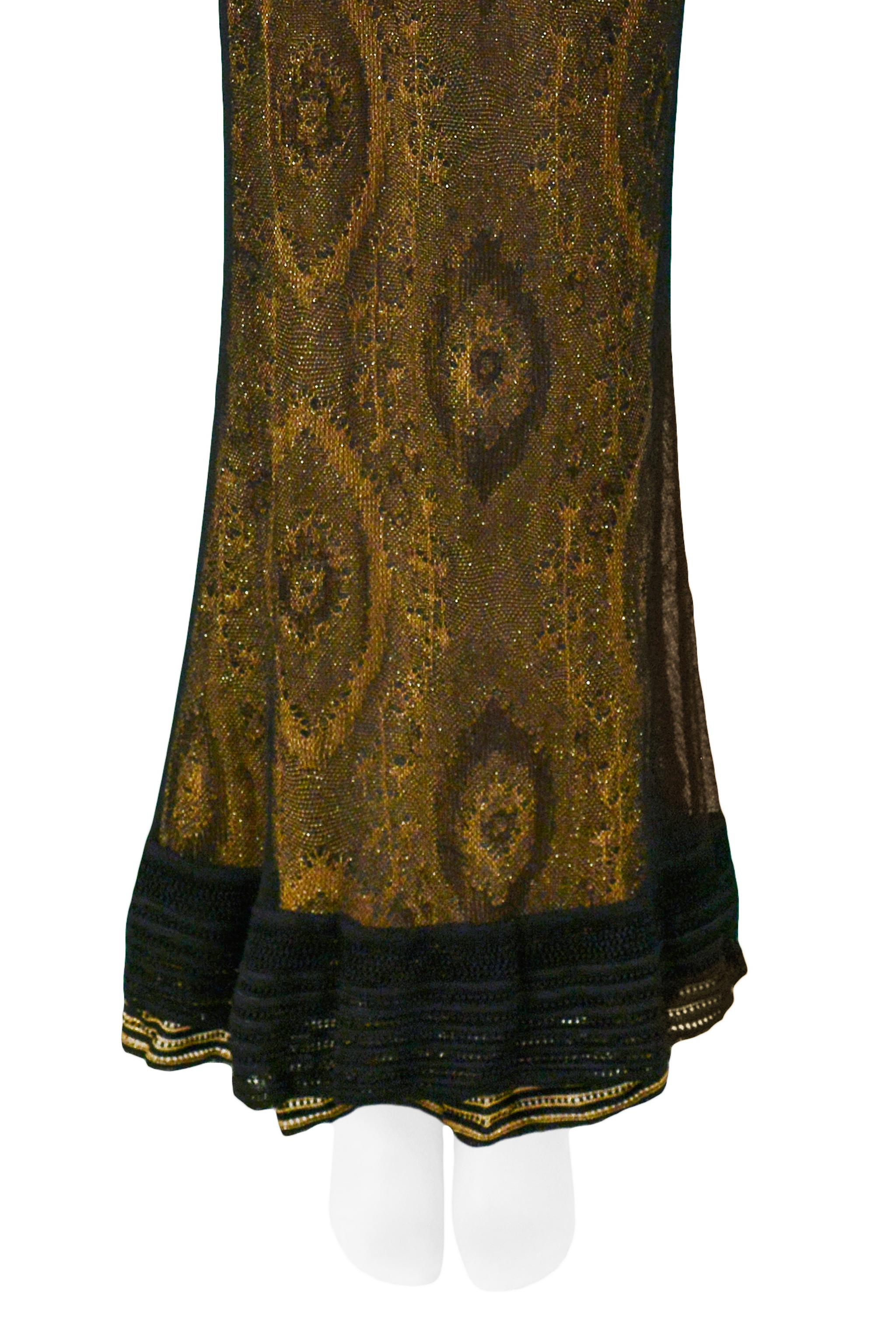 Vintage John Galliano Black & Gold Lame Gown & Cardigan Set  Runway 1998 In Excellent Condition In Los Angeles, CA