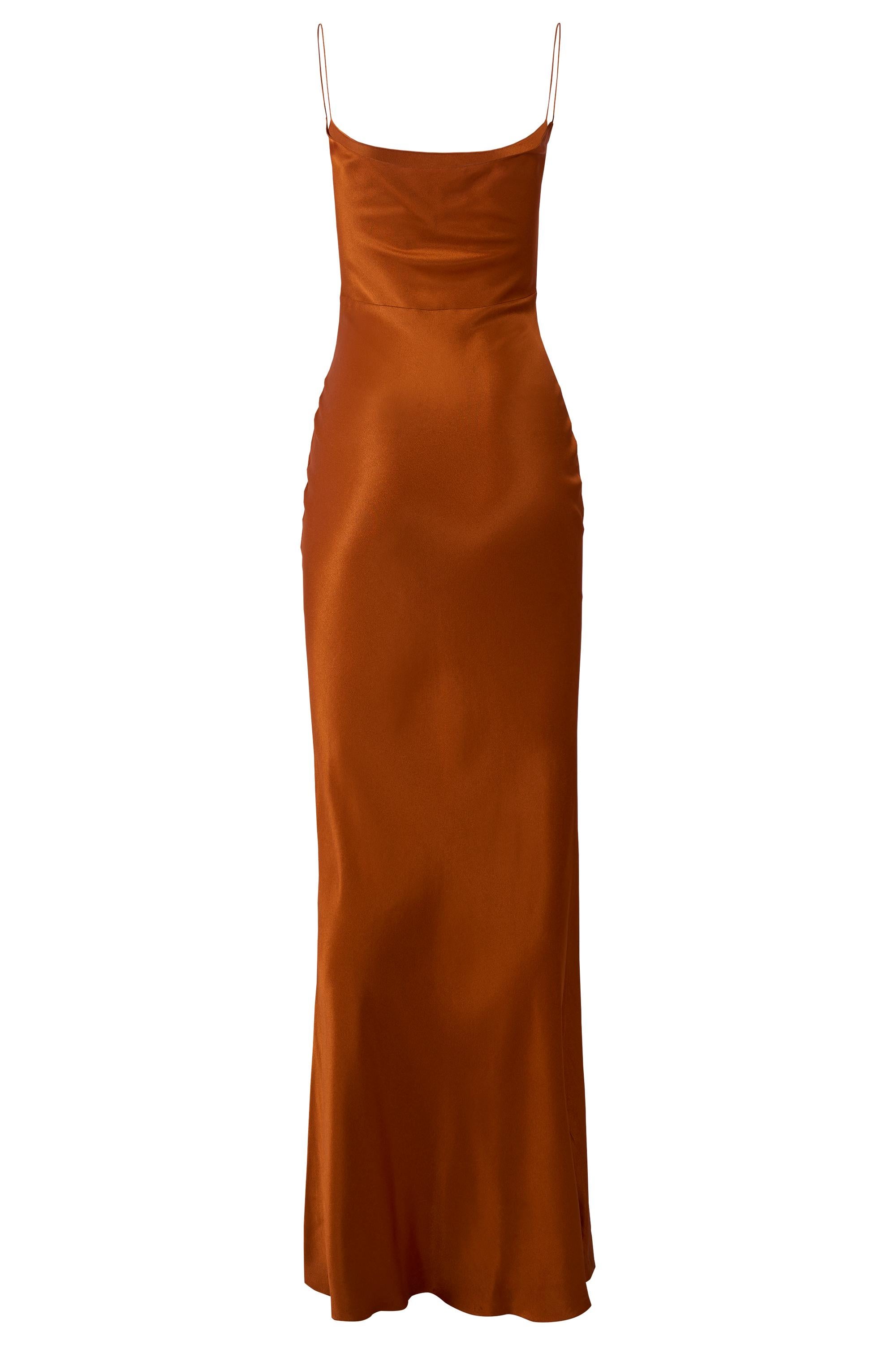 Vintage John Galliano F/W 1999 Robe en soie orange Unisexe en vente