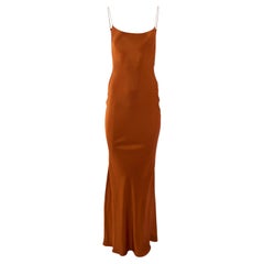 Vintage John Galliano F/W 1999 Orangefarbenes Seidenkleid