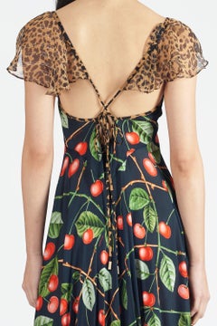 Vintage John Galliano F/W 2003 Cherry and Leopard Print Dress